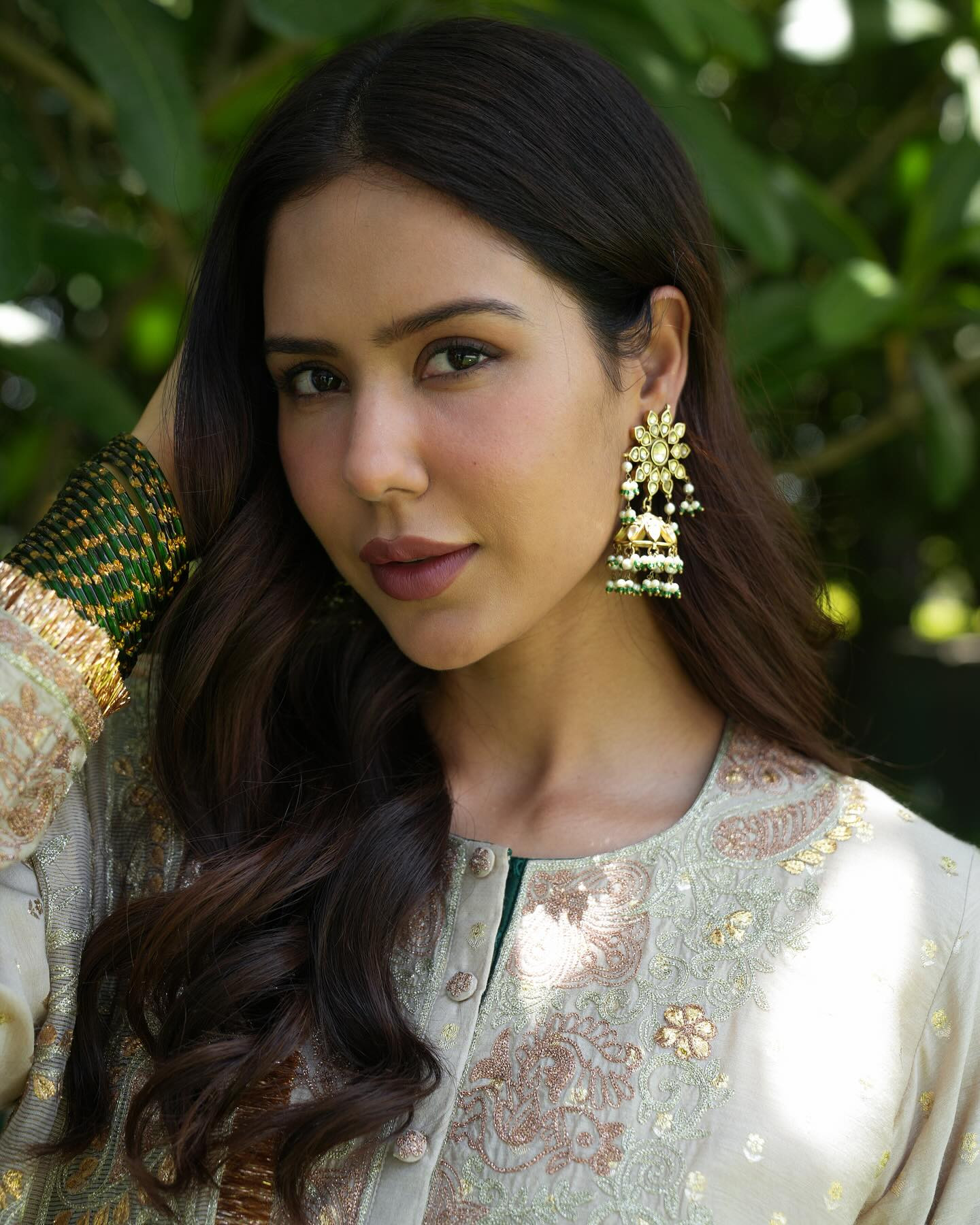 Sonam Bajwa Wearing Green Designer Gown | HDactress.com