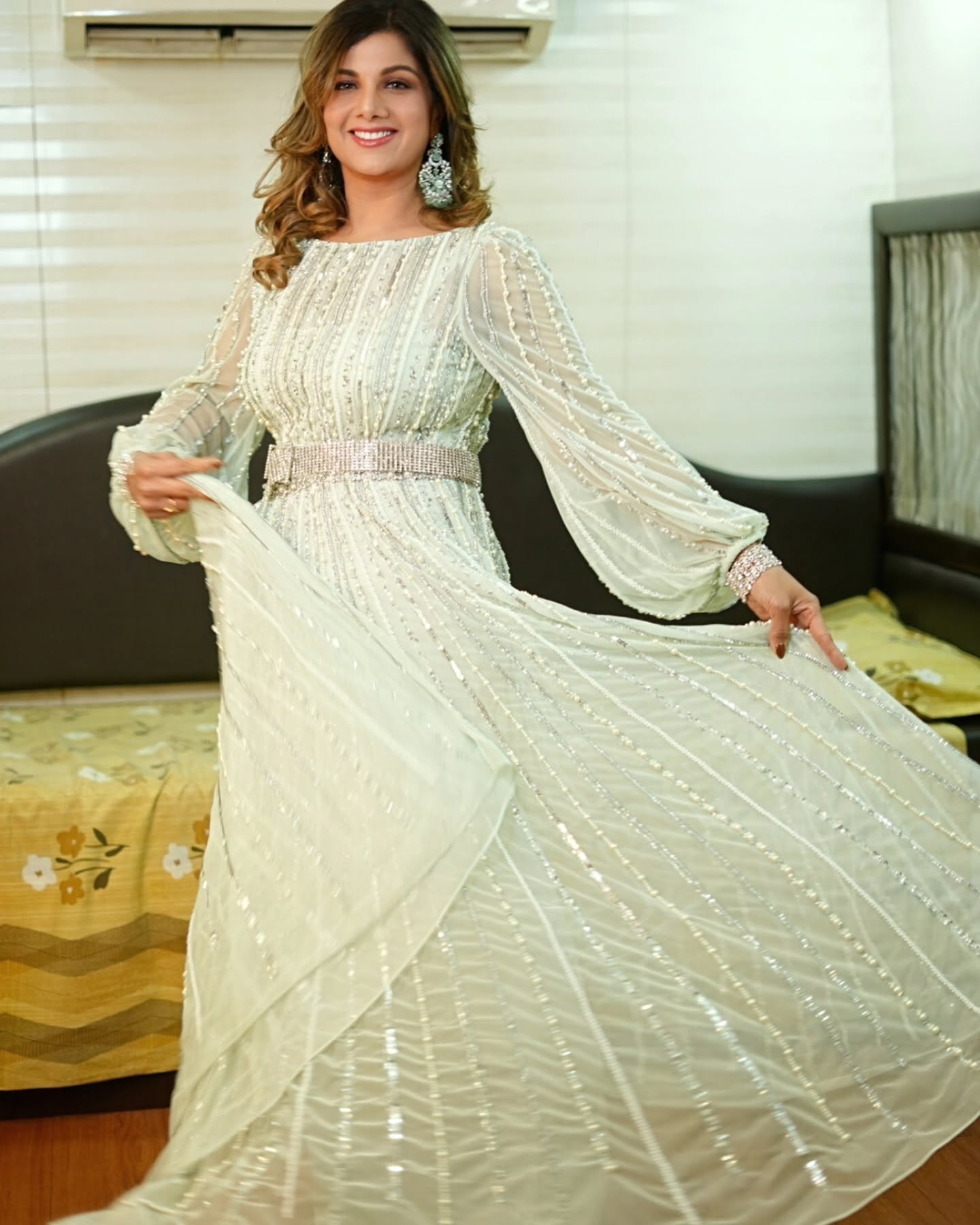 Indian Actress Rambha Wearing White Gown | HDactress.com