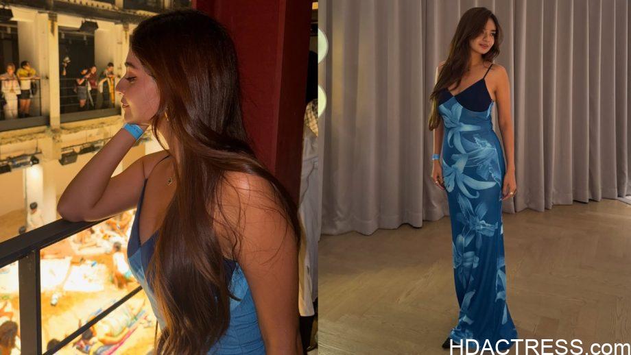 Anushka Sen Oozes Glamour in Flowing Blue Floral Dress - Image 1