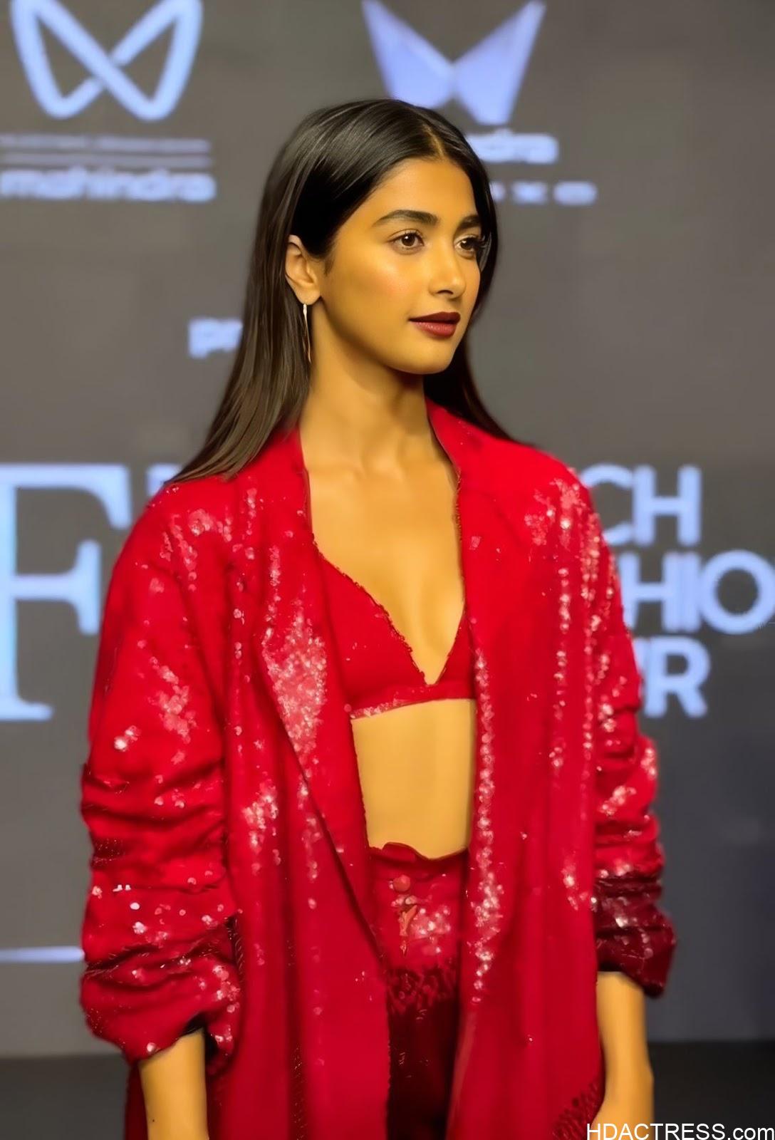 Pooja Hegde Flaunts Her Curves in a Sexy Red Bra Top – Photos You Can’t Miss - Image 2 Pooja Hegde Flaunts Her Curves in a Sexy Red Bra Top – Photos You Can’t Miss - Image 2