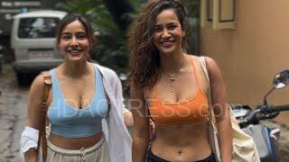 Neha Sharma & Aisha Sharma Show Off Their Fit Curves in Sports Bras