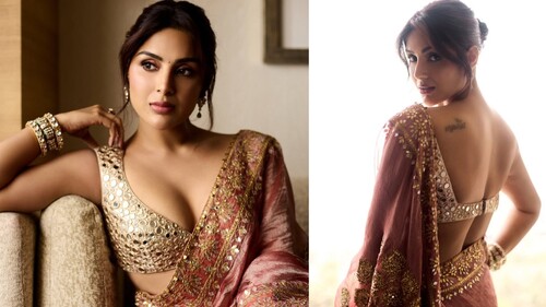 Samyuktha Menon Stuns in a Deep-Neck Sleeveless Saree – Elegance Redefined - Image 1 Samyuktha Menon Stuns in a Deep-Neck Sleeveless Saree – Elegance Redefined - Image 1