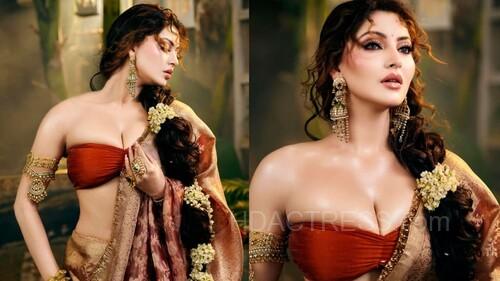 Urvashi Rautela Stuns in Sultry Red Blouse Photos – Glamour Look Goes Viral