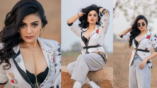 Sreemukhi Sexy in Bralette