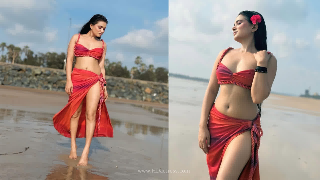 Ruchi Verma Latest Red Beach Look Photos..
