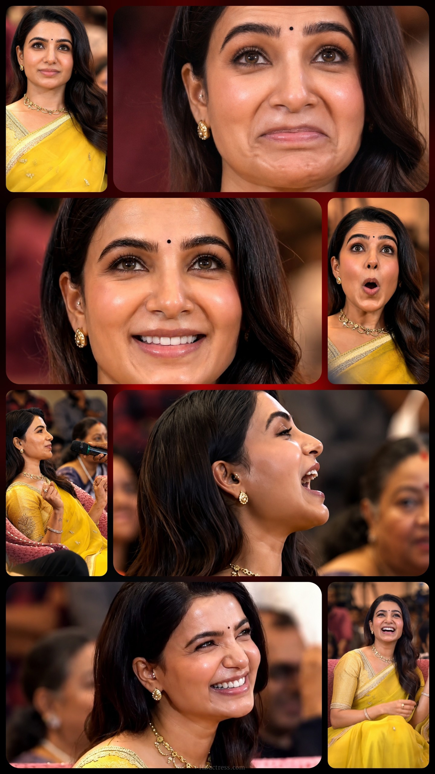 Samantha Ruth Prabhu close-up portrait showing intense sultry face card expressions with dramatic studio lighting