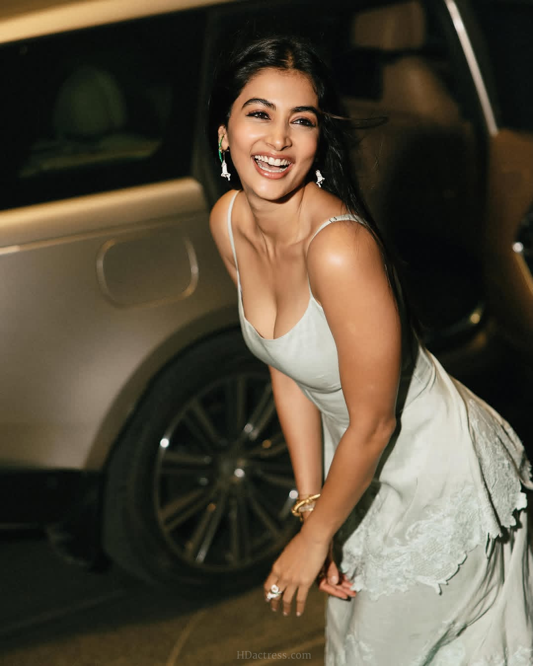 Pooja Hegde Sets Internet Ablaze with Subtle Cleavage Tease in Satin Slip Dress
