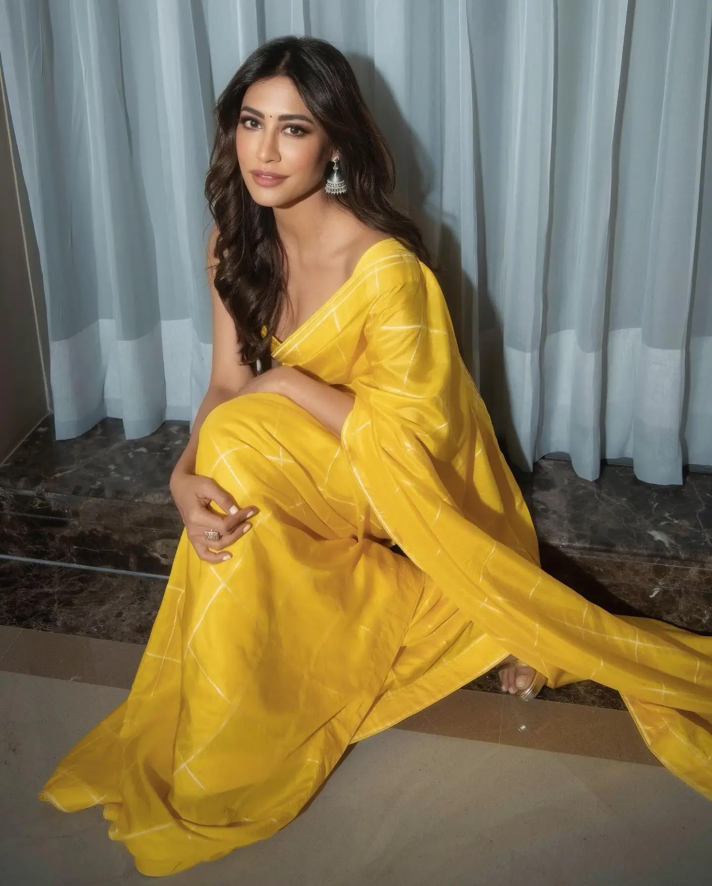 Hindi Actress Chitrangada Singh Wearing Yellow Saree Blouse | HDactress.com - Image 1