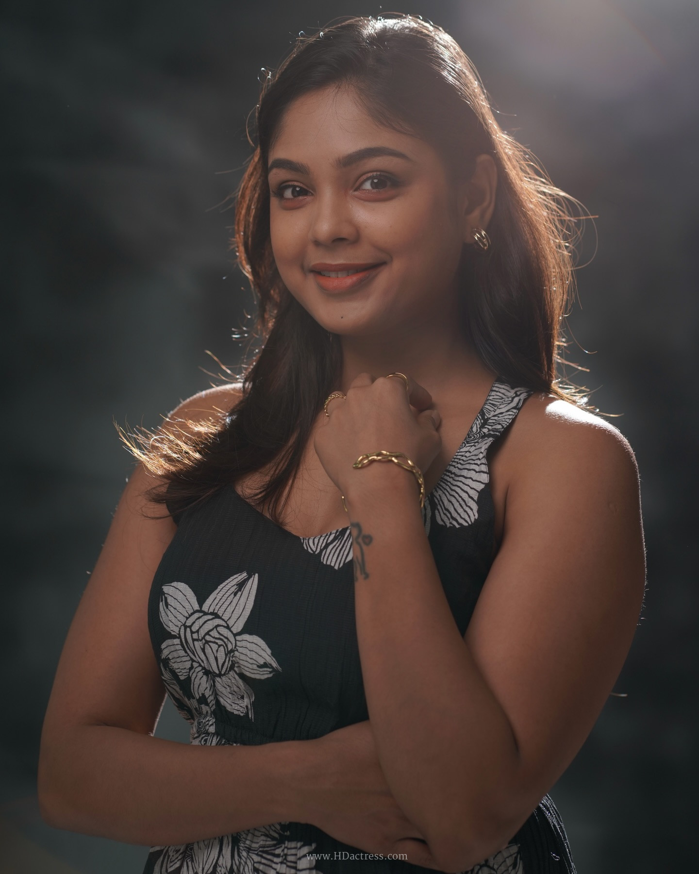 Lavannya Sahukara in black sleeveless maxi dress
