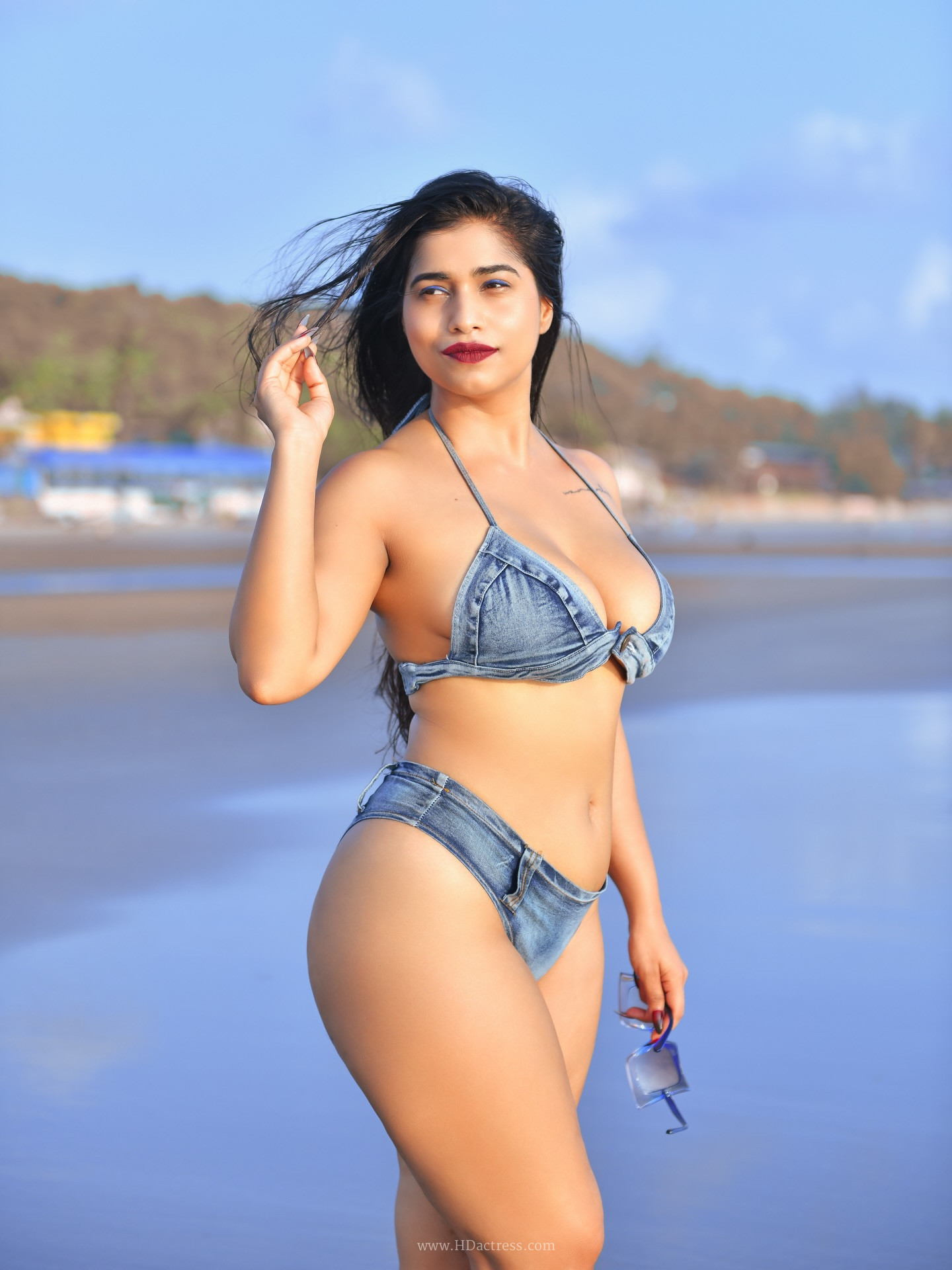 Pratika Sood in blue denim style bikini Pratika Sood in blue denim style bikini