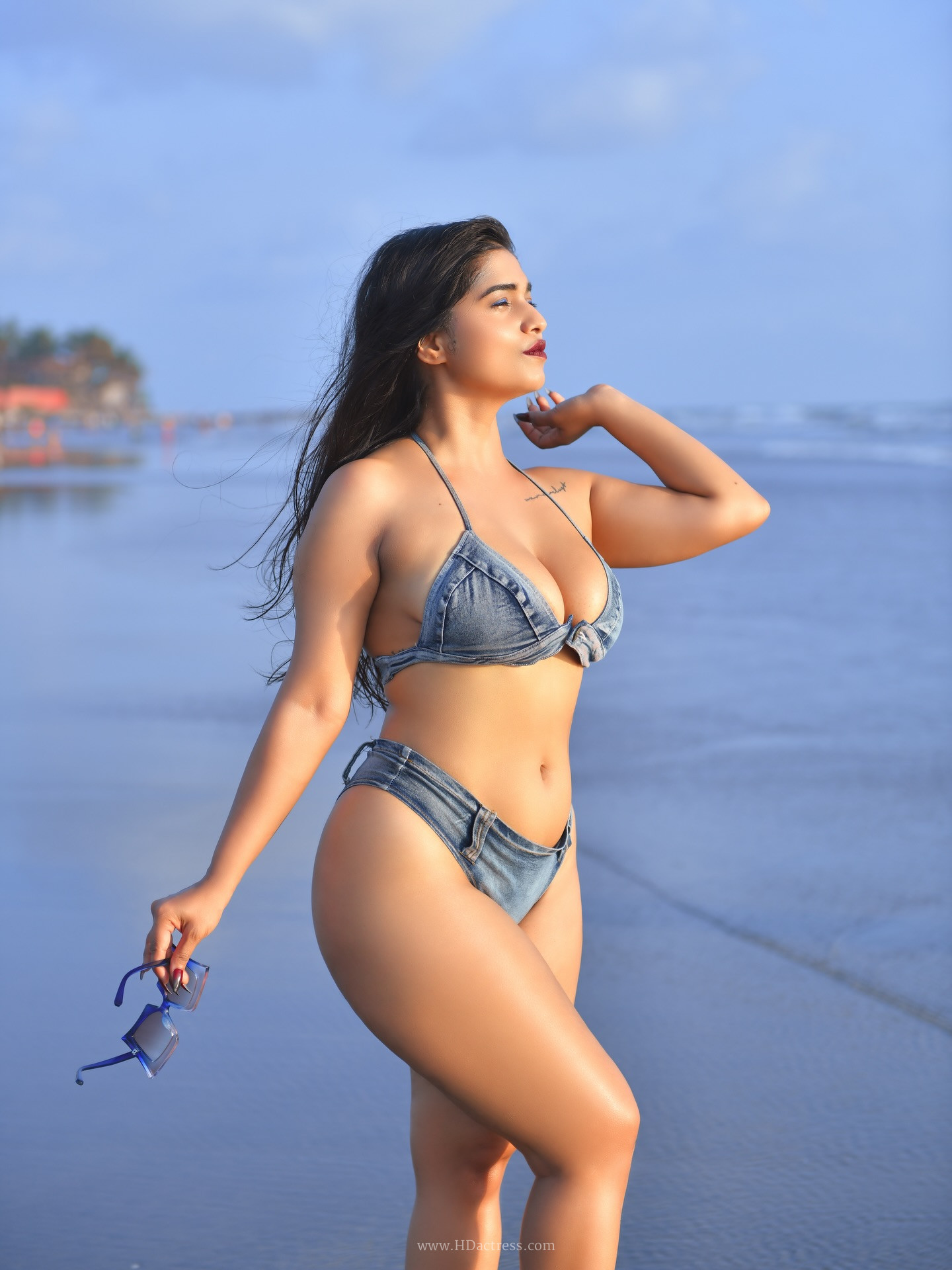 Pratika Sood in blue denim style bikini Pratika Sood in blue denim style bikini