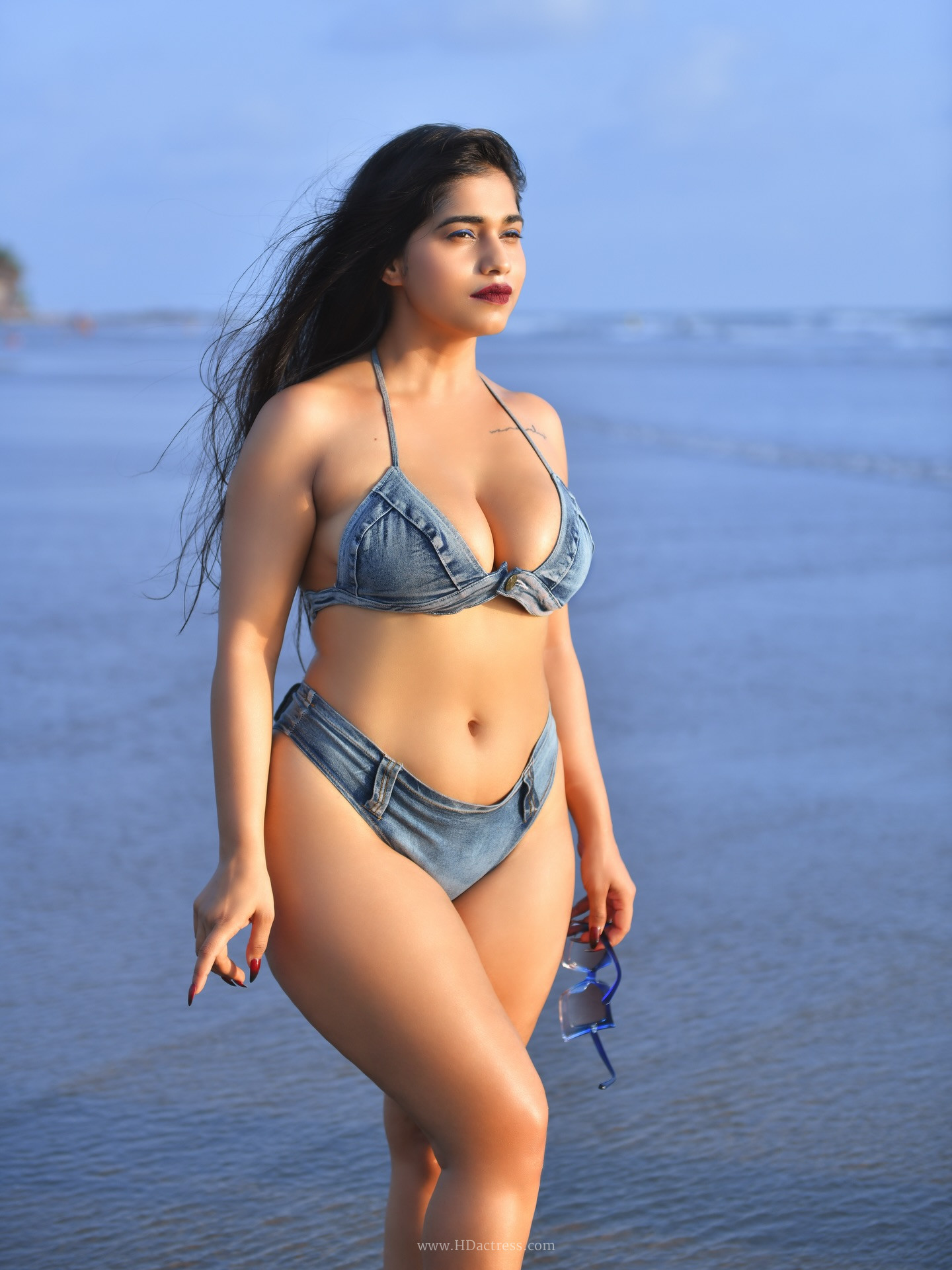 Pratika Sood in blue denim style bikini Pratika Sood in blue denim style bikini