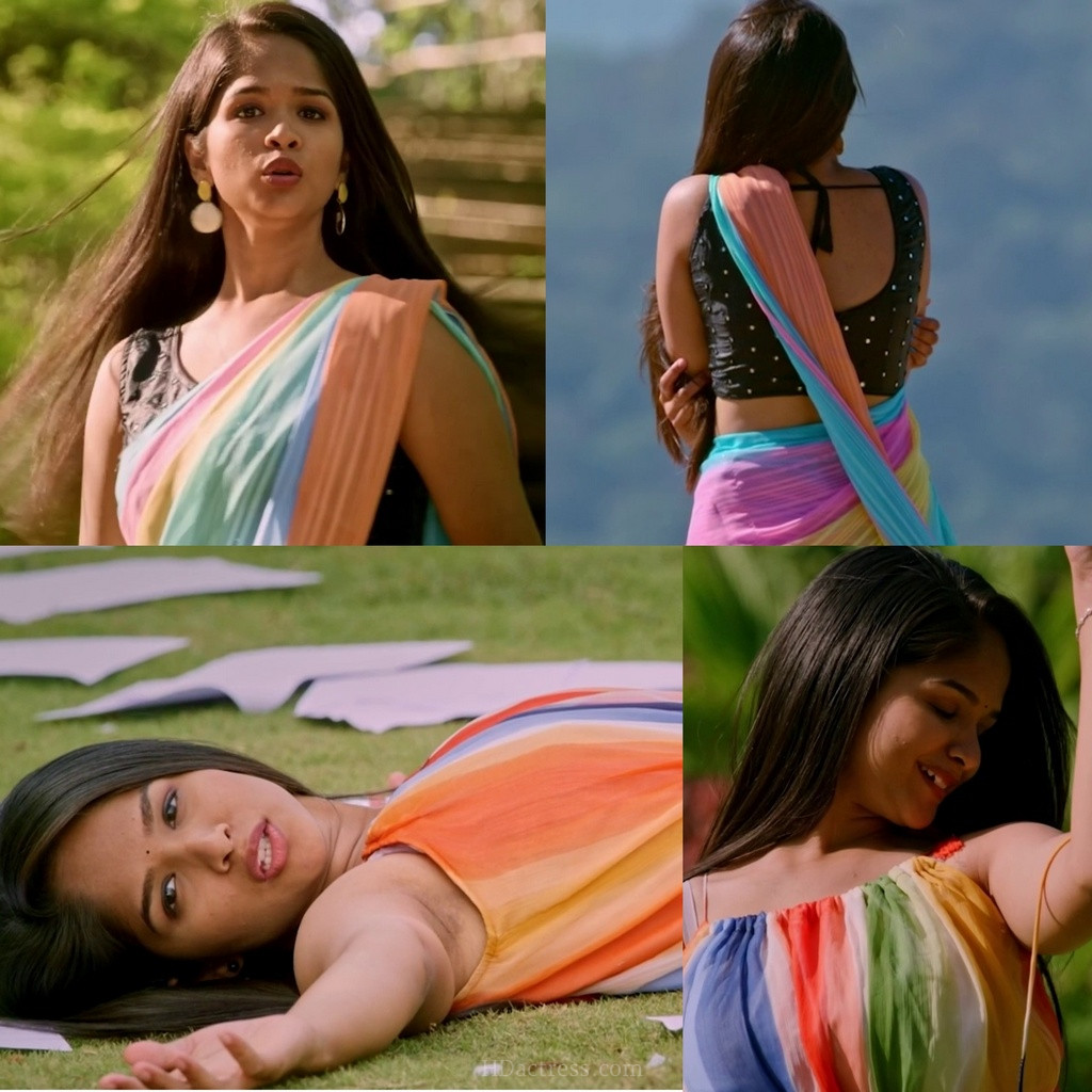 Nitya Sri, sexy sleeveless saree, Jagannath movie, Nitya Sri hot saree look, Tollywood fashion trends, Jagannath actress photoshoot, sleeveless saree style inspiration