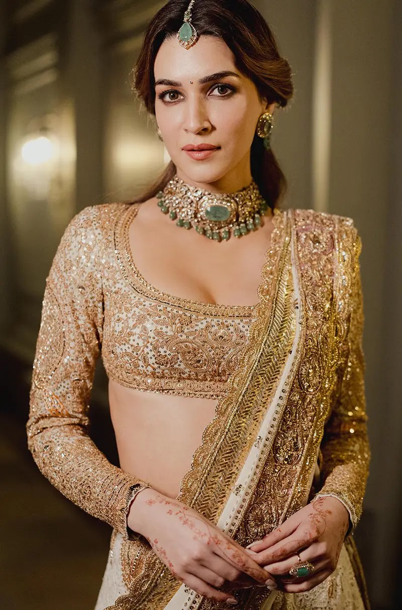 Kriti Sanon Photoshoot in Beautiful Ivory Chikankari Sahara Set