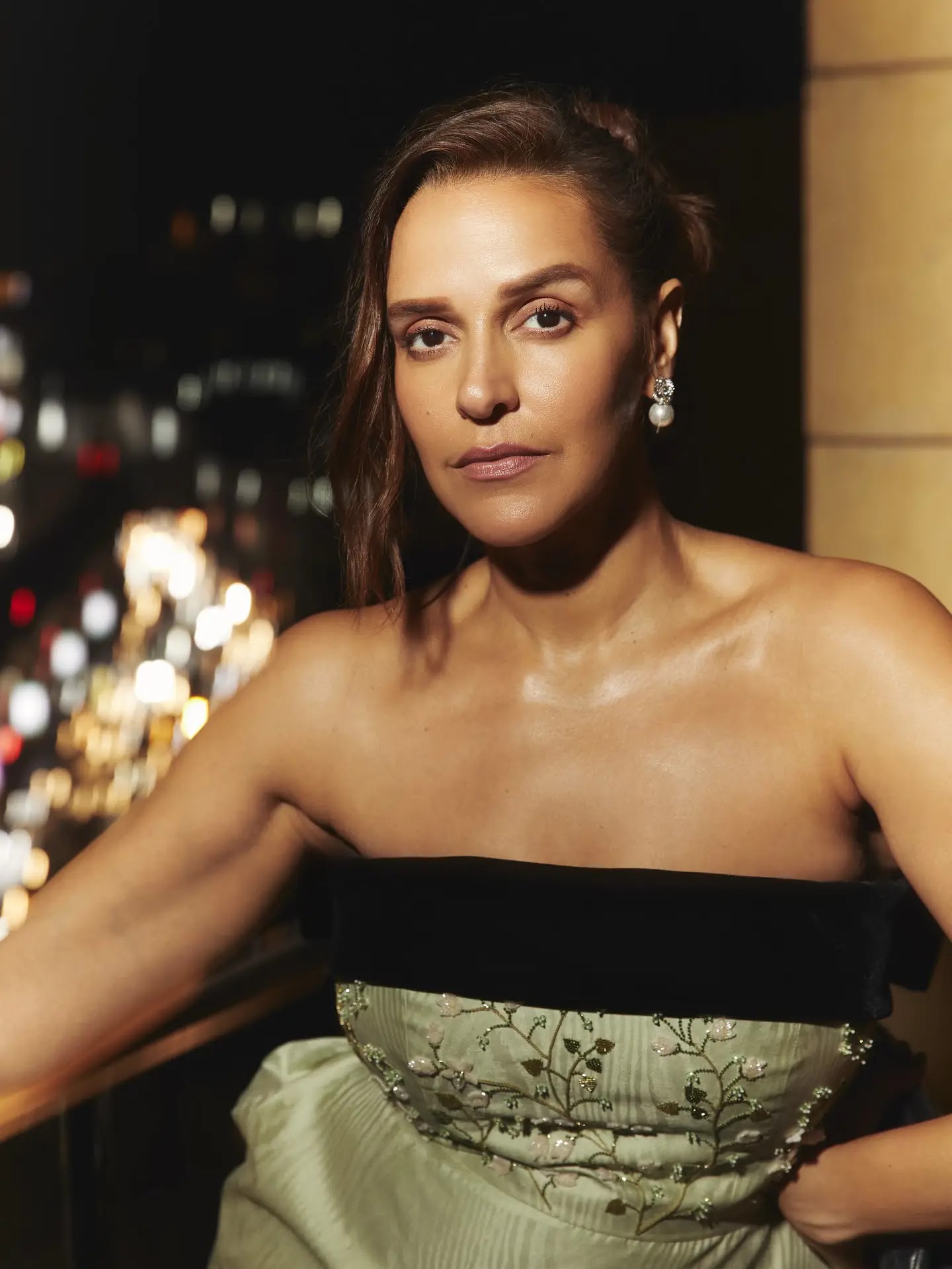 Bollywood Beautiful Actress Neha Dhupia Stills in Green Gown - Image 1