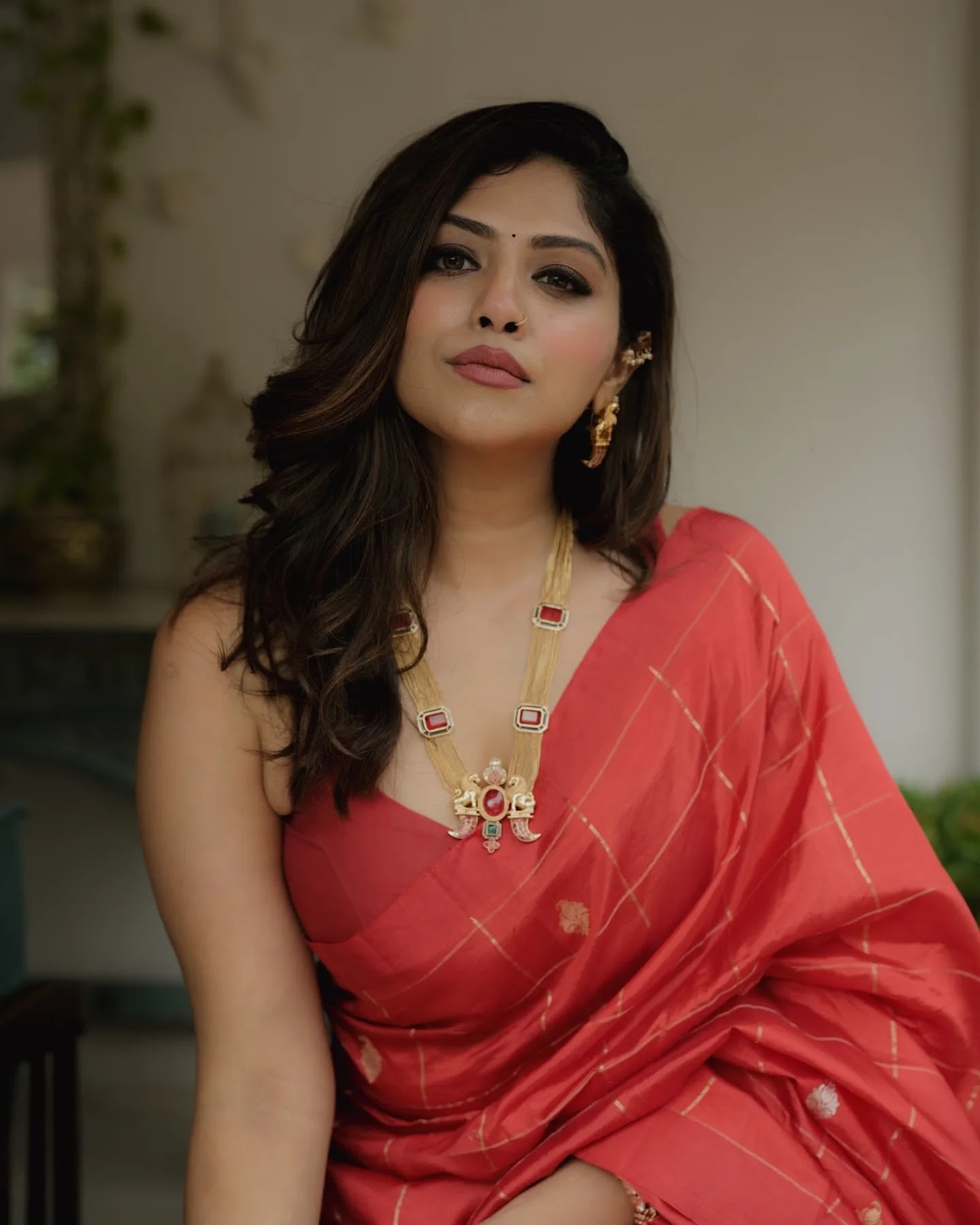 Meenakshi Dinesh Latest Silk Saree Stills