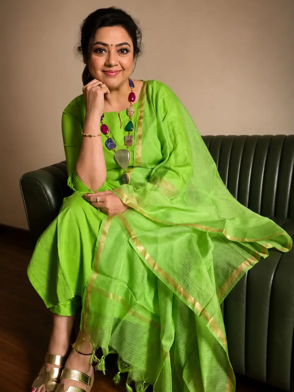 Beautiful Tollywood Actress Meena Durairaj Stills In Green Dress - Image 1