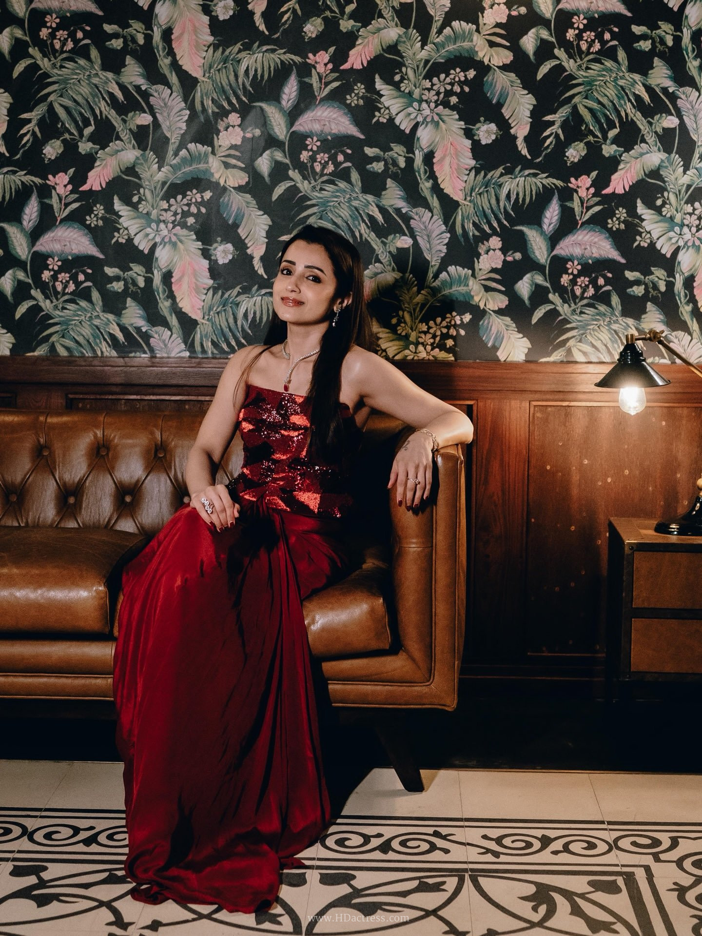 Trisha Krishnan red dress, strapless gown photos, Trisha hot photos, Trisha Krishnan viral photoshoot, South actress bold look, Trisha Krishnan body measurements, celebrity fashion updates