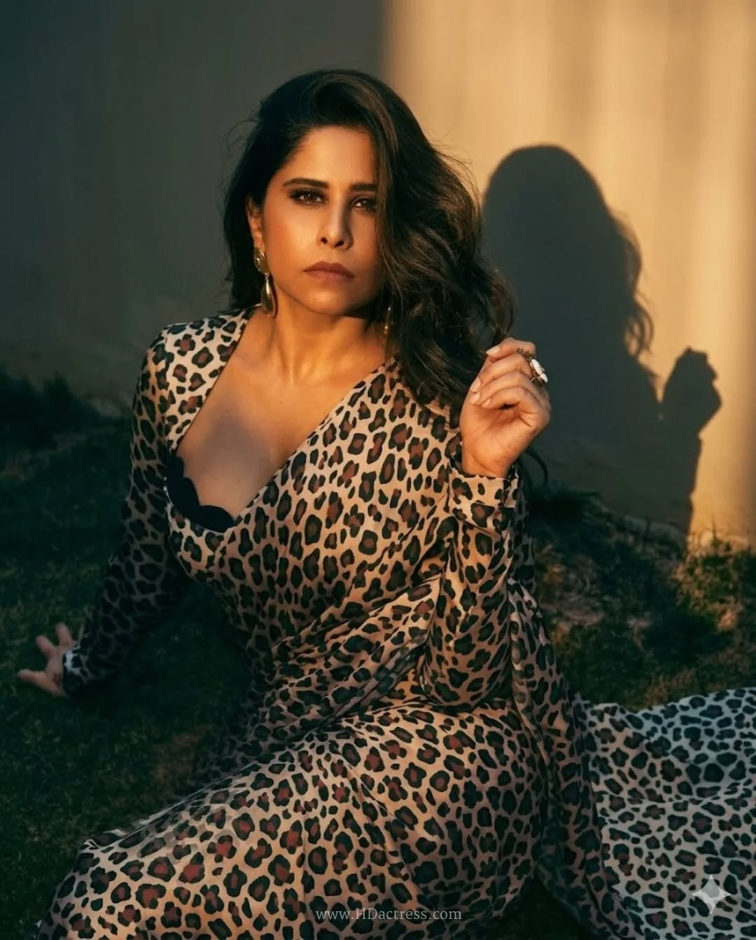 Sai Tamhankar Drops Jaws in Bold Leopard-Print Saree and Low-Cut Blouse