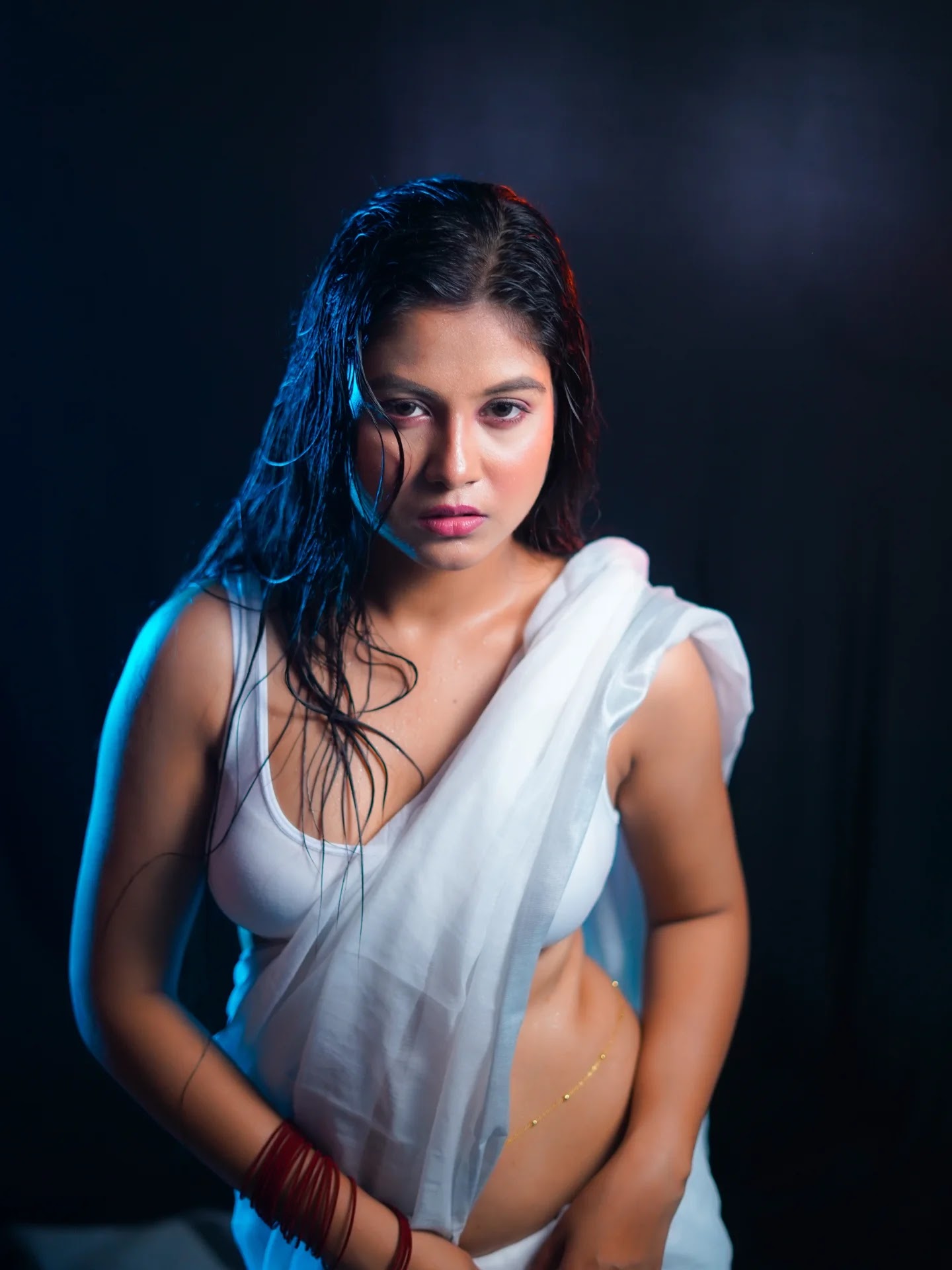 Rimi latest white cotton saree look