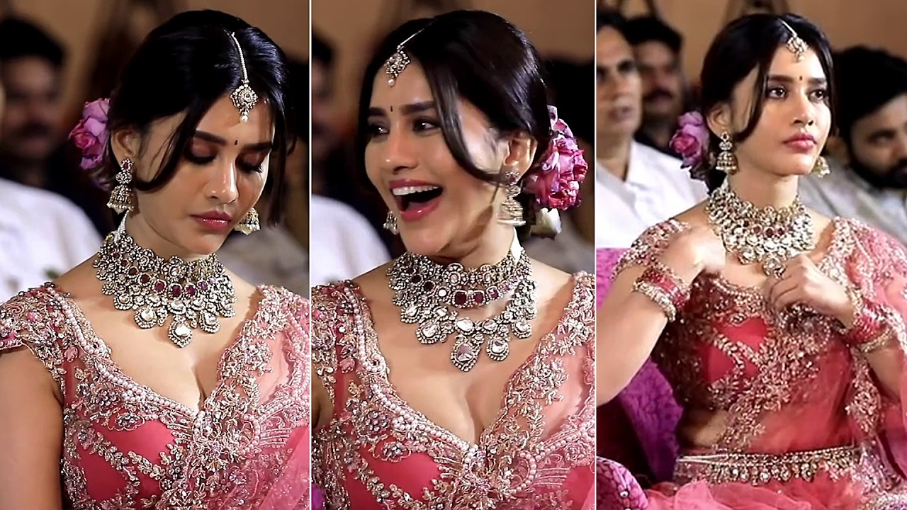 Nabha Natesh Seductive Elegance in Modern Deep-Cut Blouse and Saree