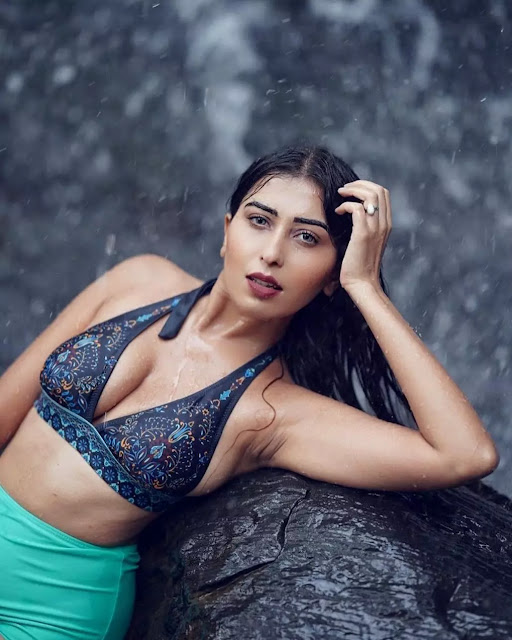 Ruma Sharma in teal halter bikini and turquoise bottoms Ruma Sharma in teal halter bikini and turquoise bottoms