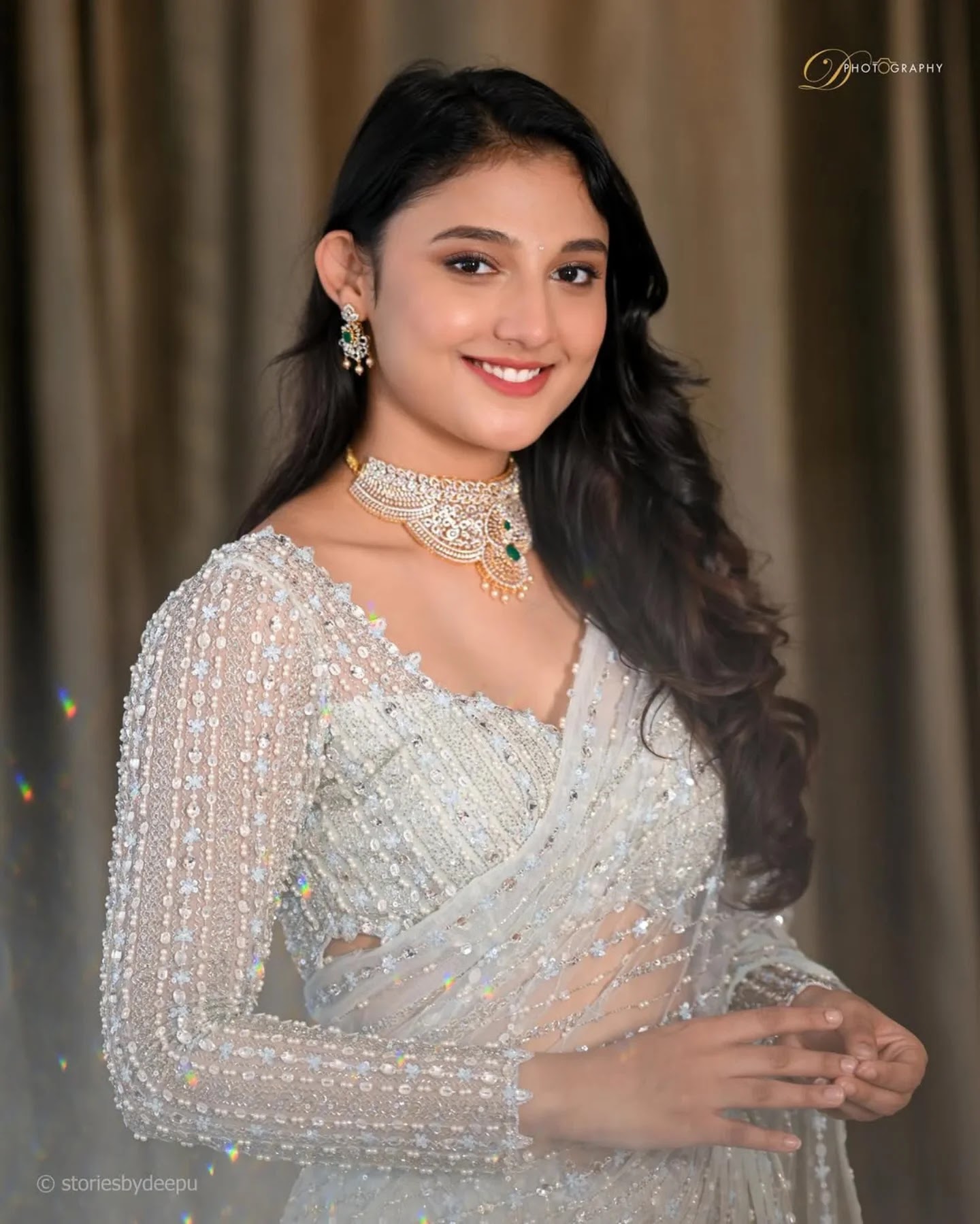 Ritika Nayak in ice blue net saree Ritika Nayak in ice blue net saree