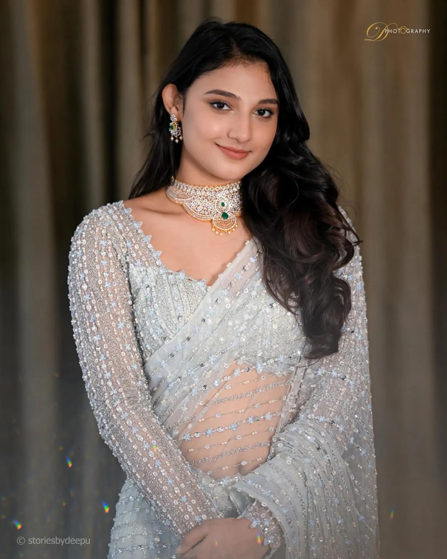 Ritika Nayak in ice blue net saree Ritika Nayak in ice blue net saree