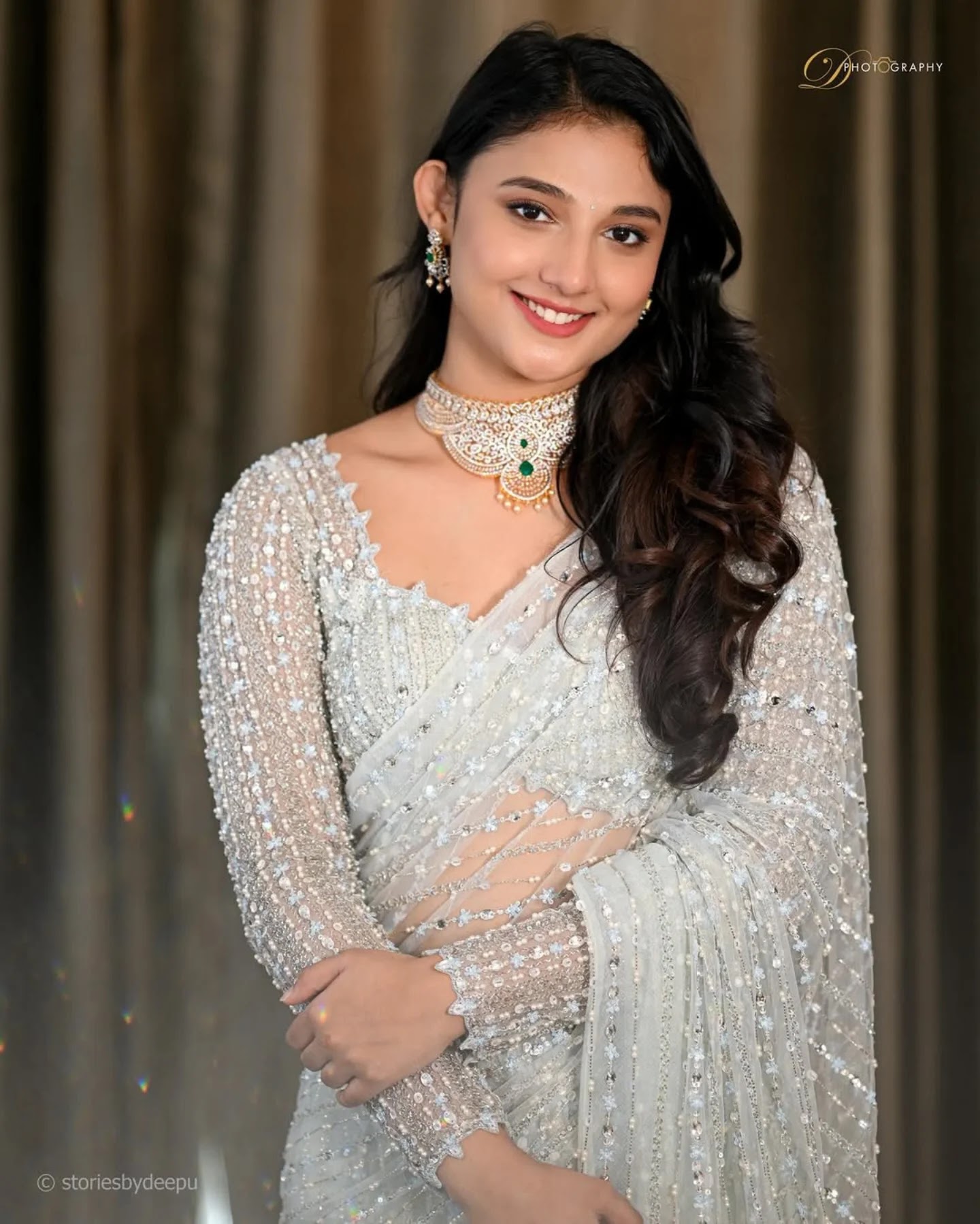 Ritika Nayak in ice blue net saree Ritika Nayak in ice blue net saree