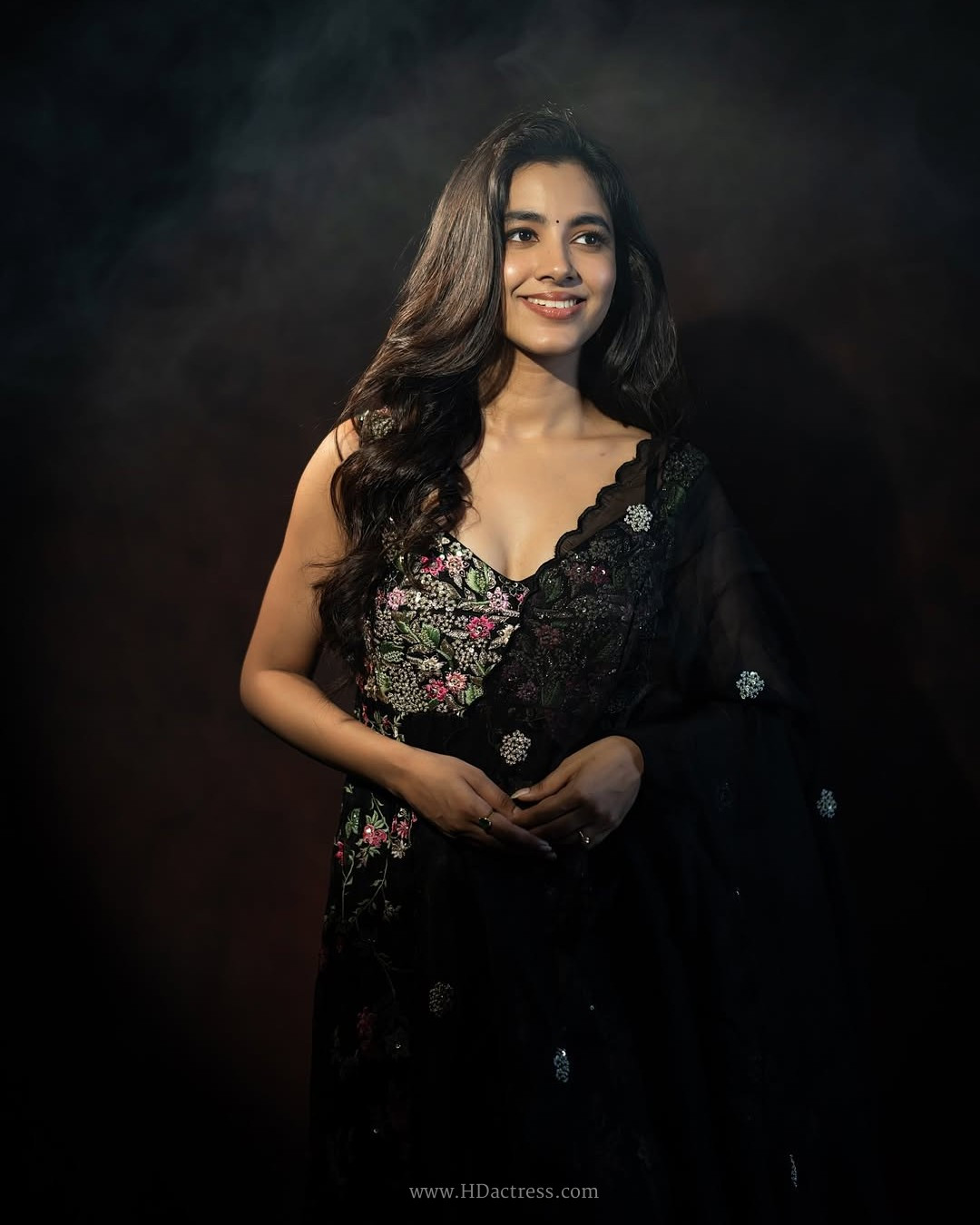 Shivani Nagaram in black georgette saree