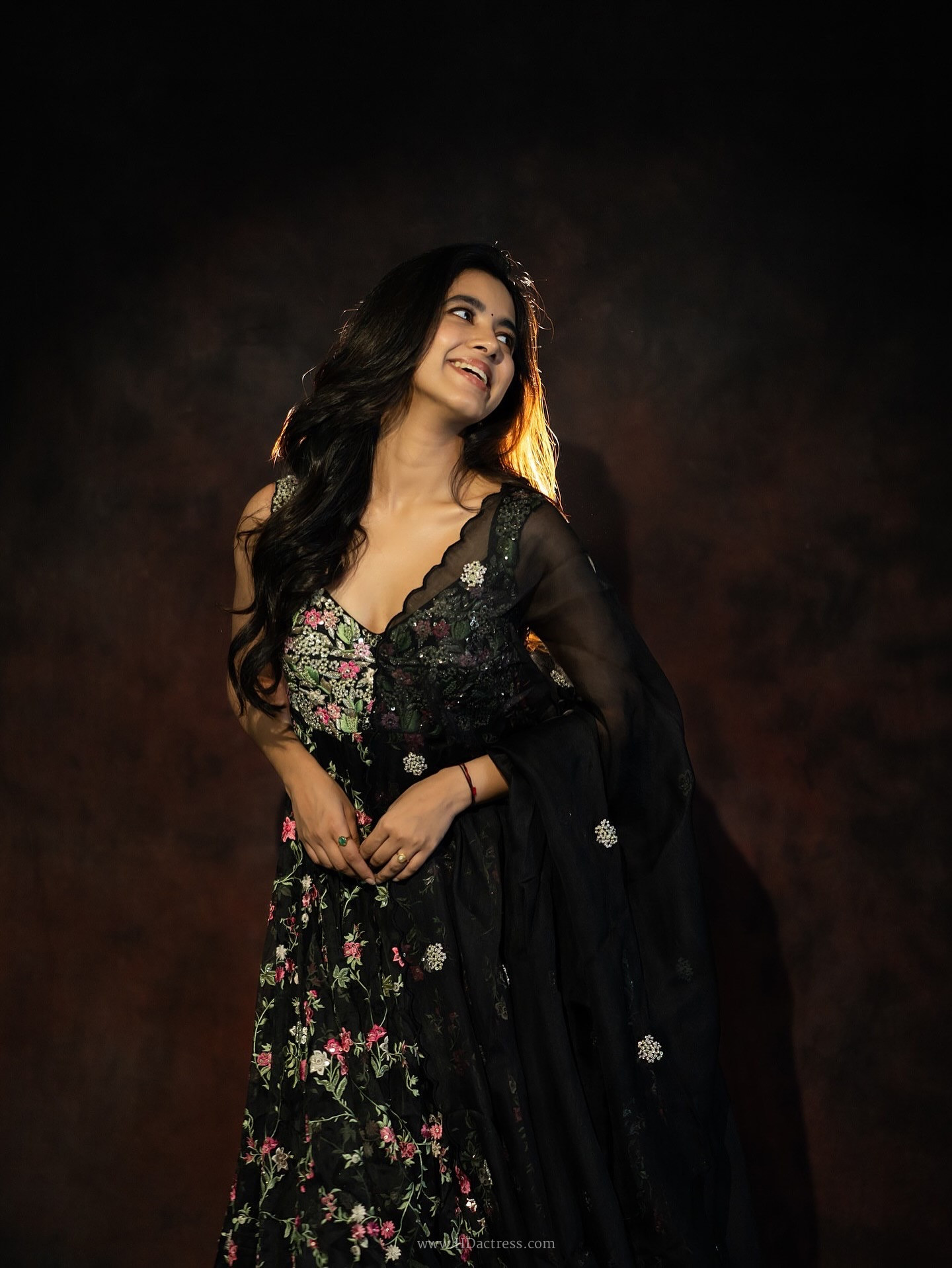 Shivani Nagaram in black georgette saree Shivani Nagaram in black georgette saree