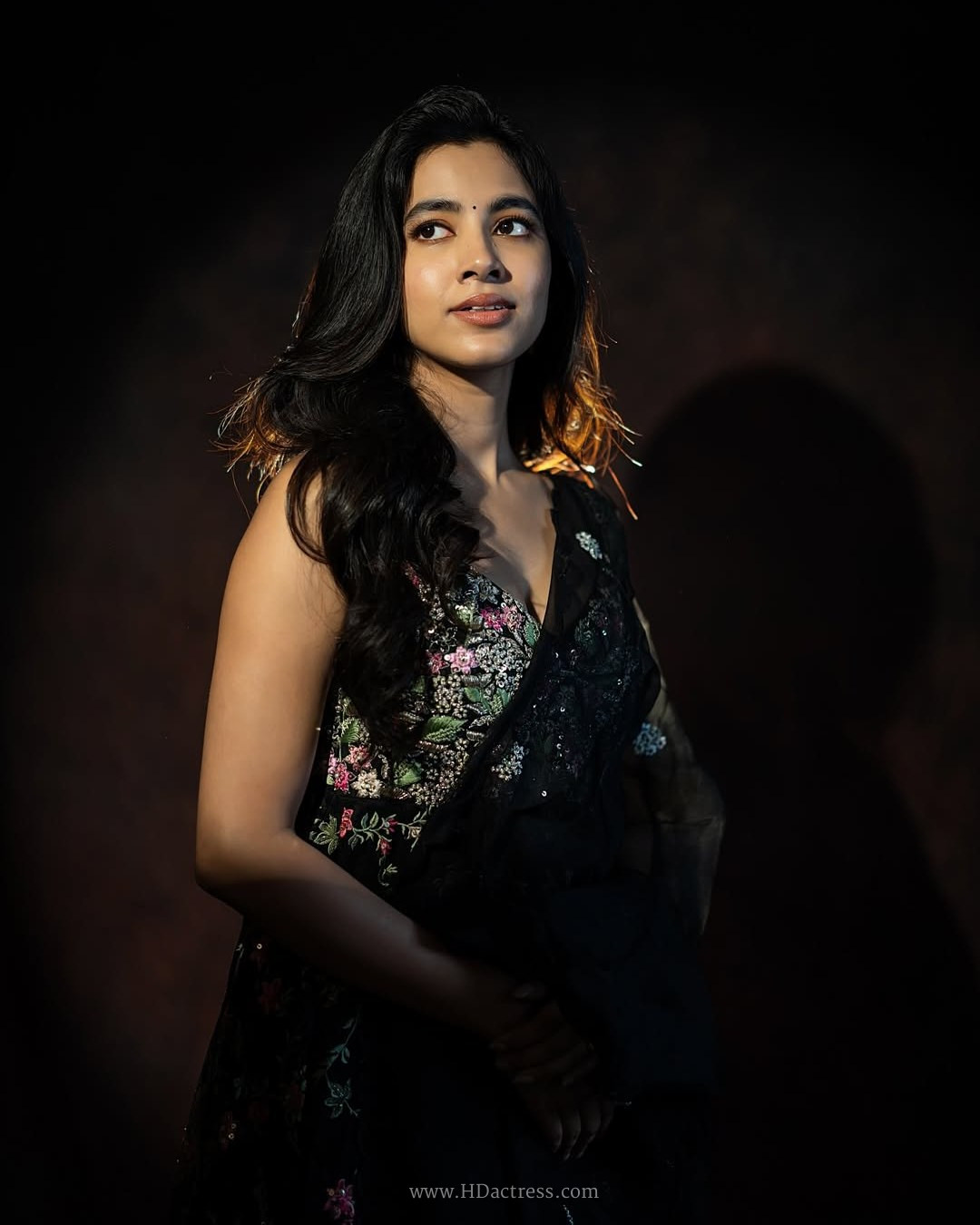Shivani Nagaram in black georgette saree Shivani Nagaram in black georgette saree