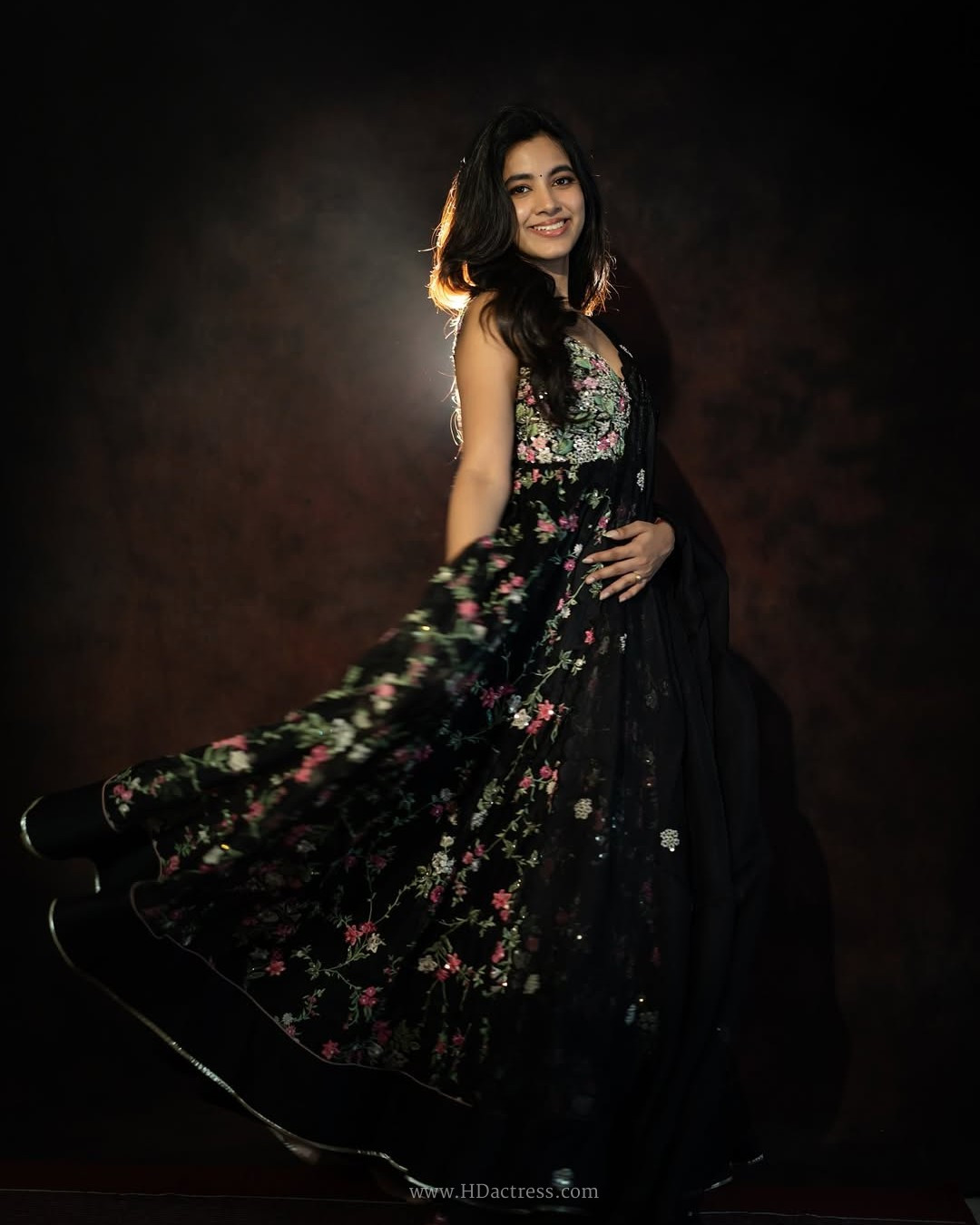 Shivani Nagaram in black georgette saree Shivani Nagaram in black georgette saree