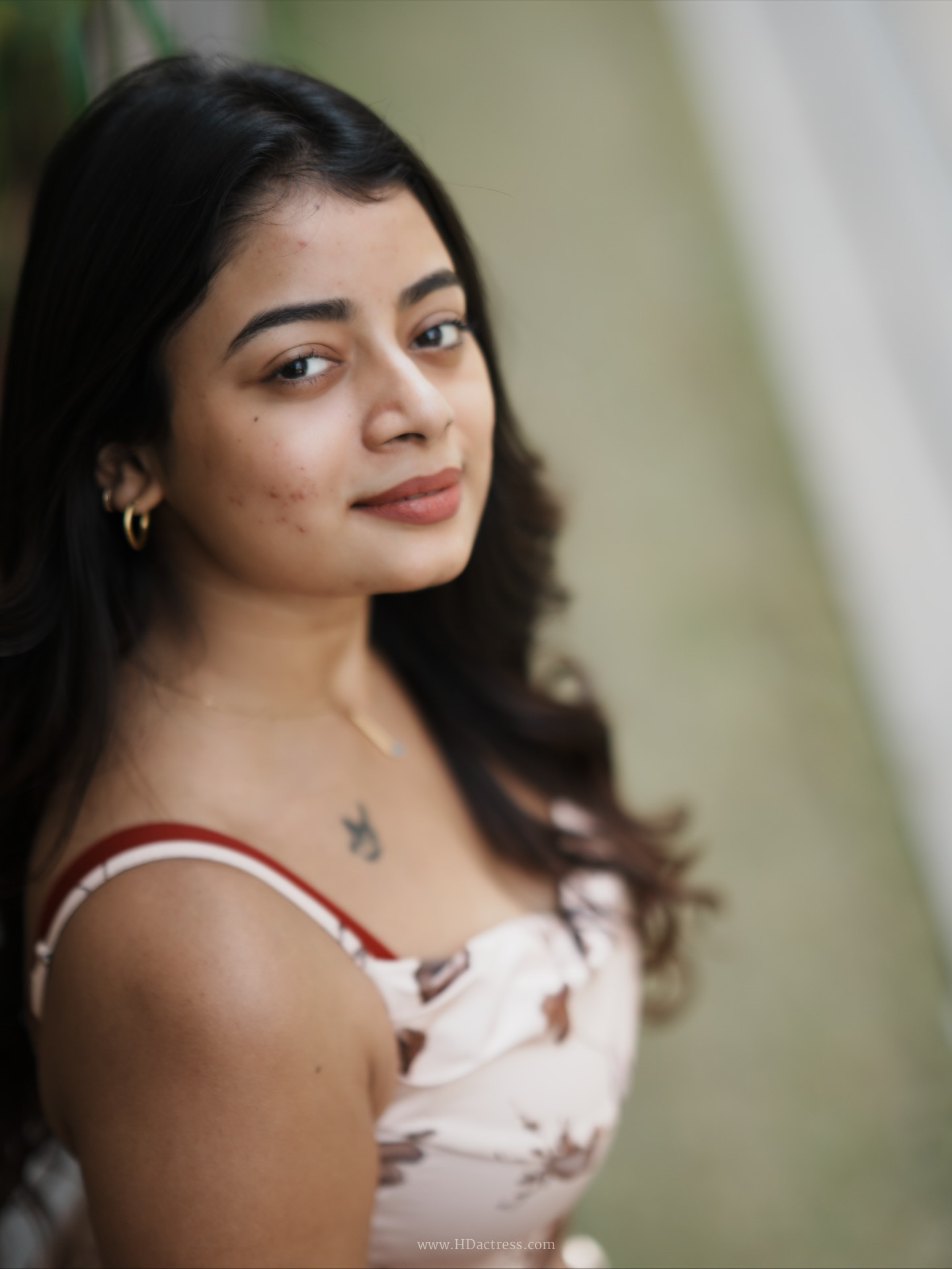Nainika Anasuru in beige floral slip dress Nainika Anasuru in beige floral slip dress