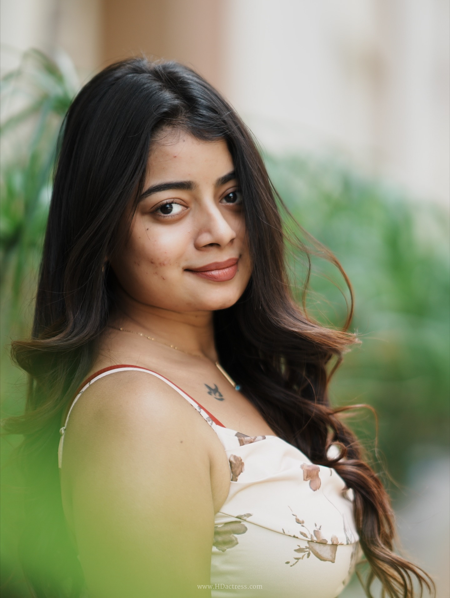 Nainika Anasuru in beige floral slip dress Nainika Anasuru in beige floral slip dress