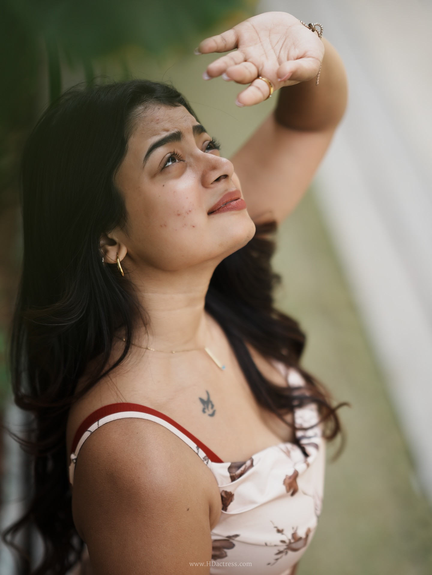 Nainika Anasuru in beige floral slip dress Nainika Anasuru in beige floral slip dress