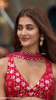 Pooja hegde sizzles in red lehenga