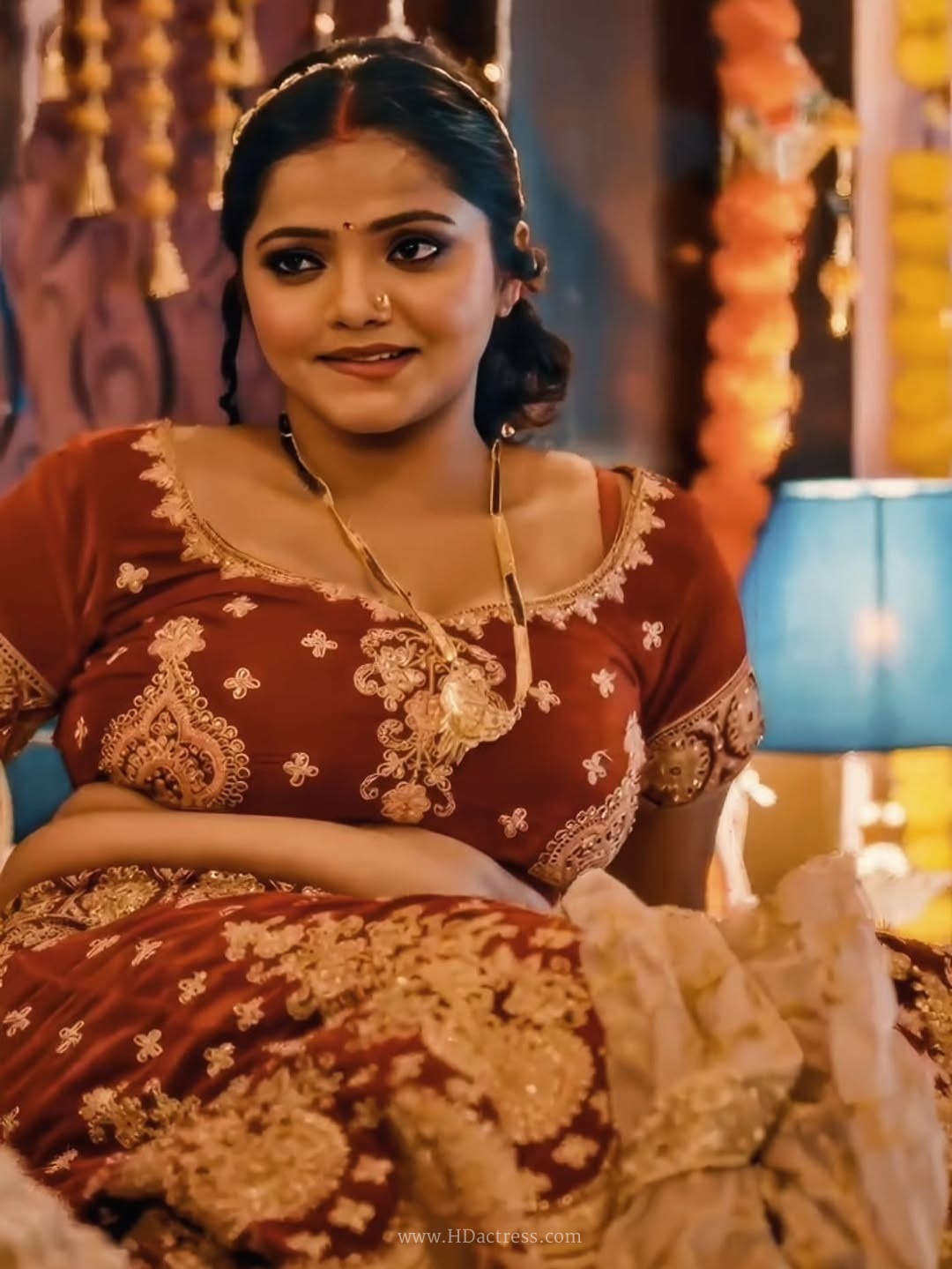 Bharti Jha Looks Stunning In Maroon Bridal Lehenga – Latest Hot Photos & Gallery - Image 2 Bharti Jha Looks Stunning In Maroon Bridal Lehenga – Latest Hot Photos & Gallery - Image 2