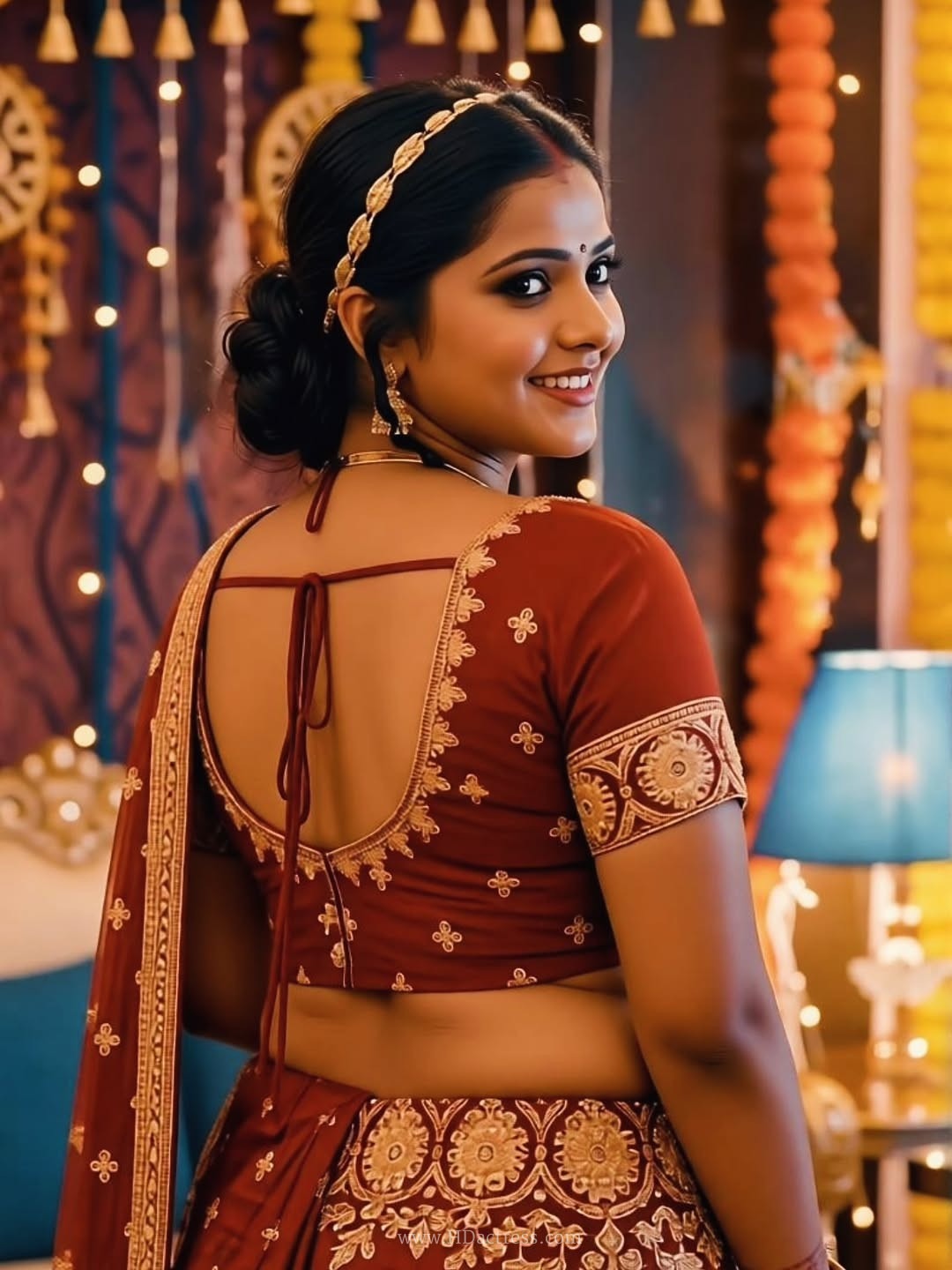 Bharti Jha Looks Stunning In Maroon Bridal Lehenga – Latest Hot Photos & Gallery - Image 6 Bharti Jha Looks Stunning In Maroon Bridal Lehenga – Latest Hot Photos & Gallery - Image 6
