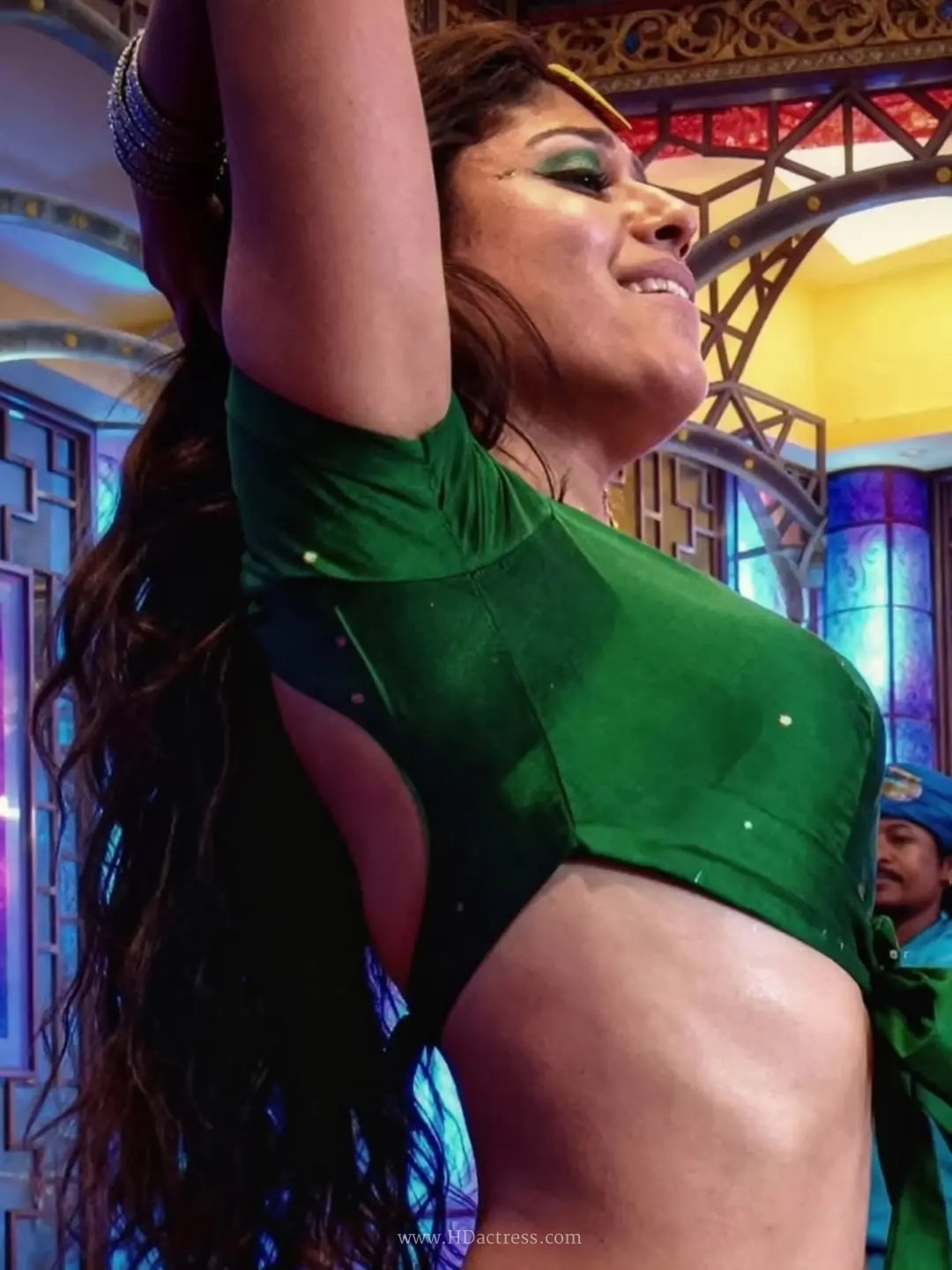 Nayanthara Green Ghagra Choli Dance Stills From Villu Movie - Image 14 Nayanthara Green Ghagra Choli Dance Stills From Villu Movie - Image 14