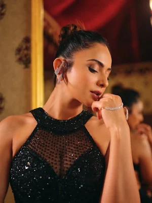 Rakul Preet Turns Up the Glam in a Stunning Black Shimmer Dress