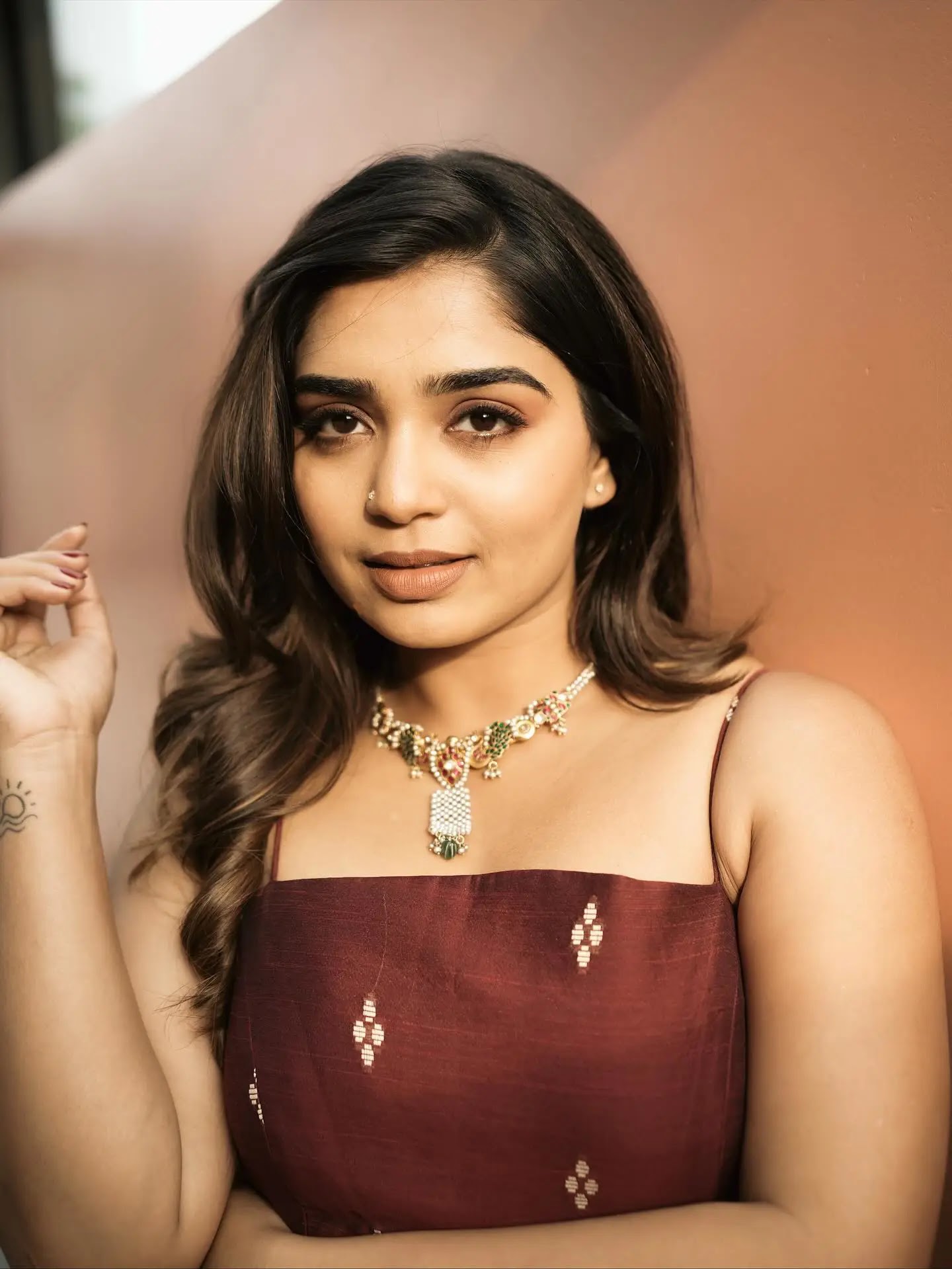 Gouri Kishan Photos In Beautiful Maroon Dress