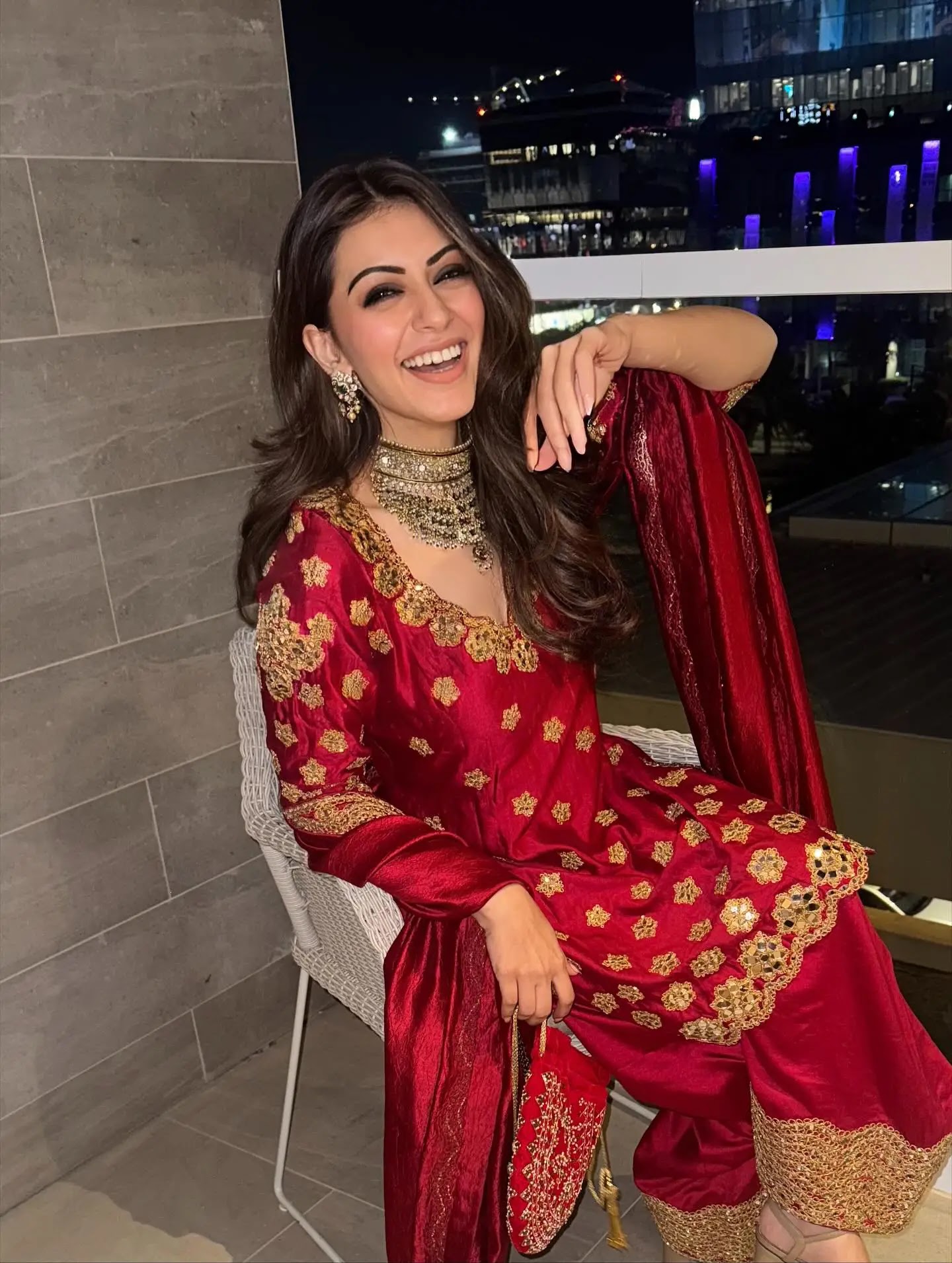 Hansika Motwani Photos In Maroon Dress - Image 1
