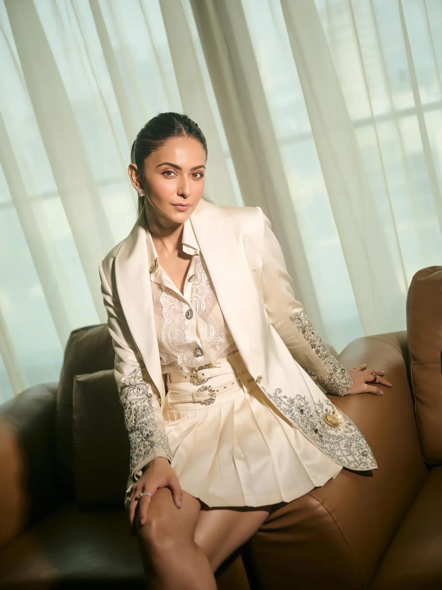 Hindi Actress Rakul Preet Singh Photoshoot In White Coat - Image 1