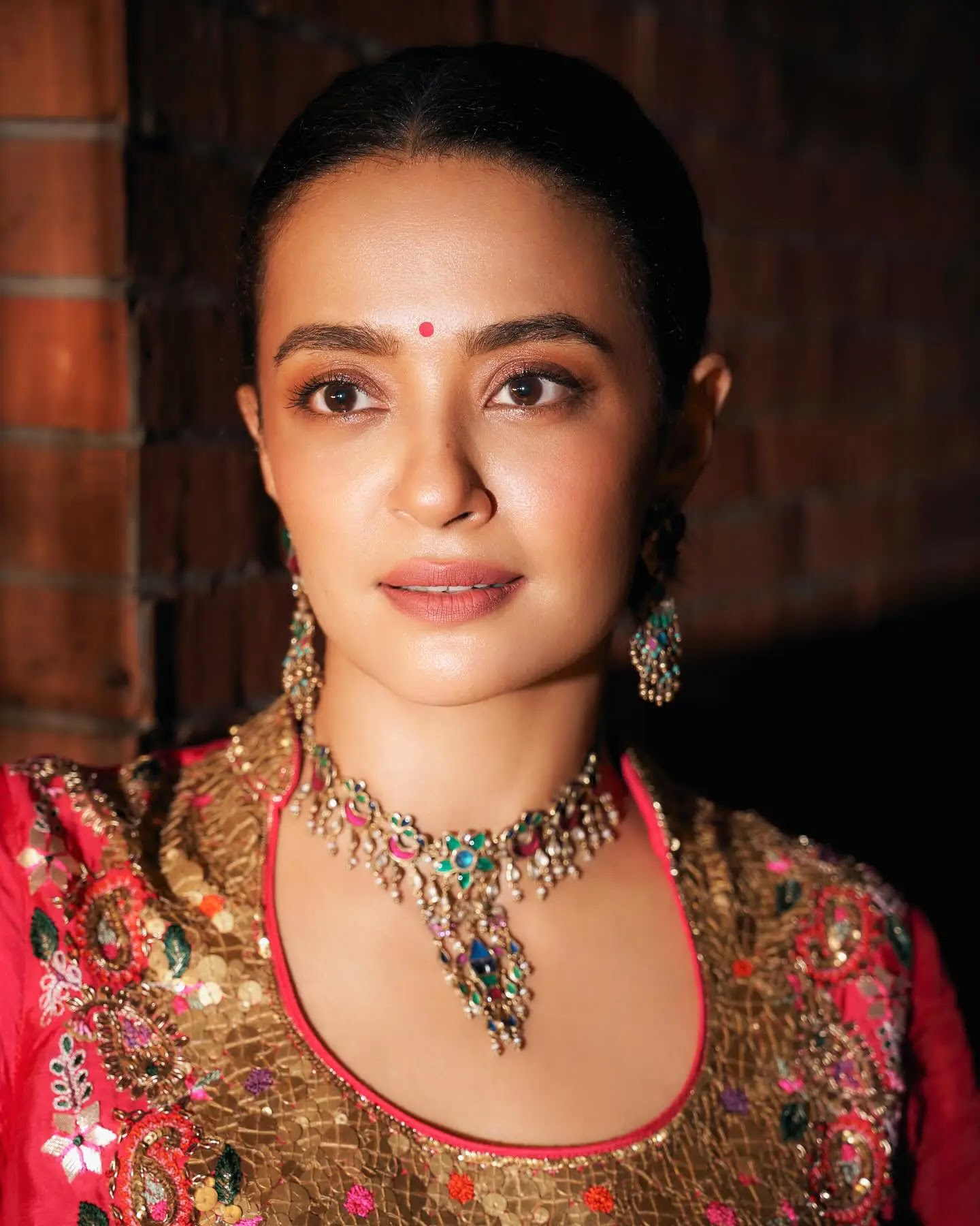Hindi Actress Surveen Chawla Stills In Red Dress - Image 1