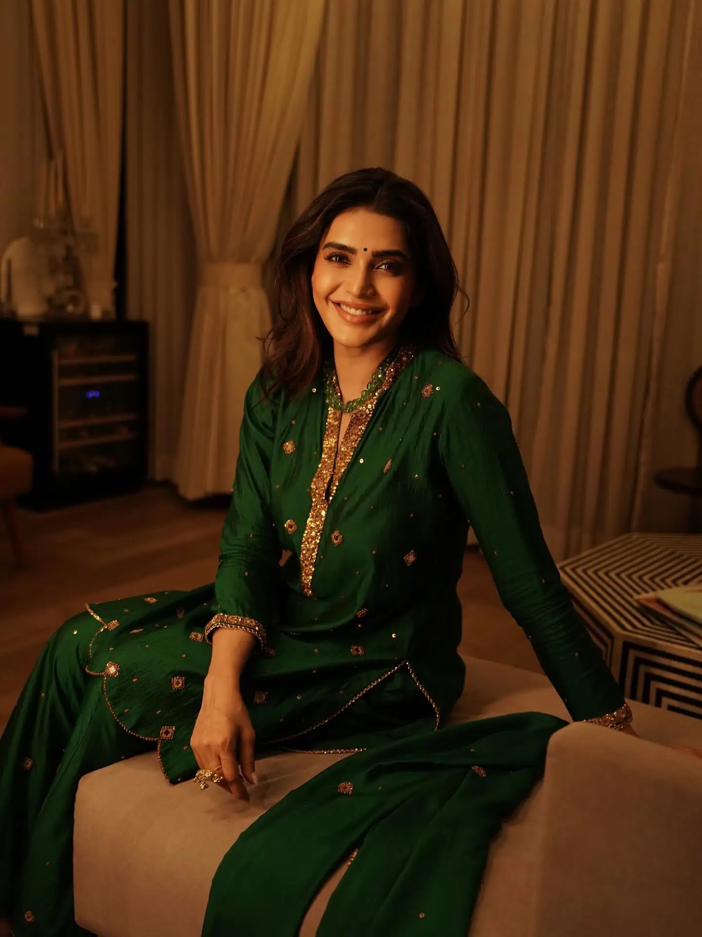 Hindi TV Actress Karishma Tanna In Beautiful Green Dress