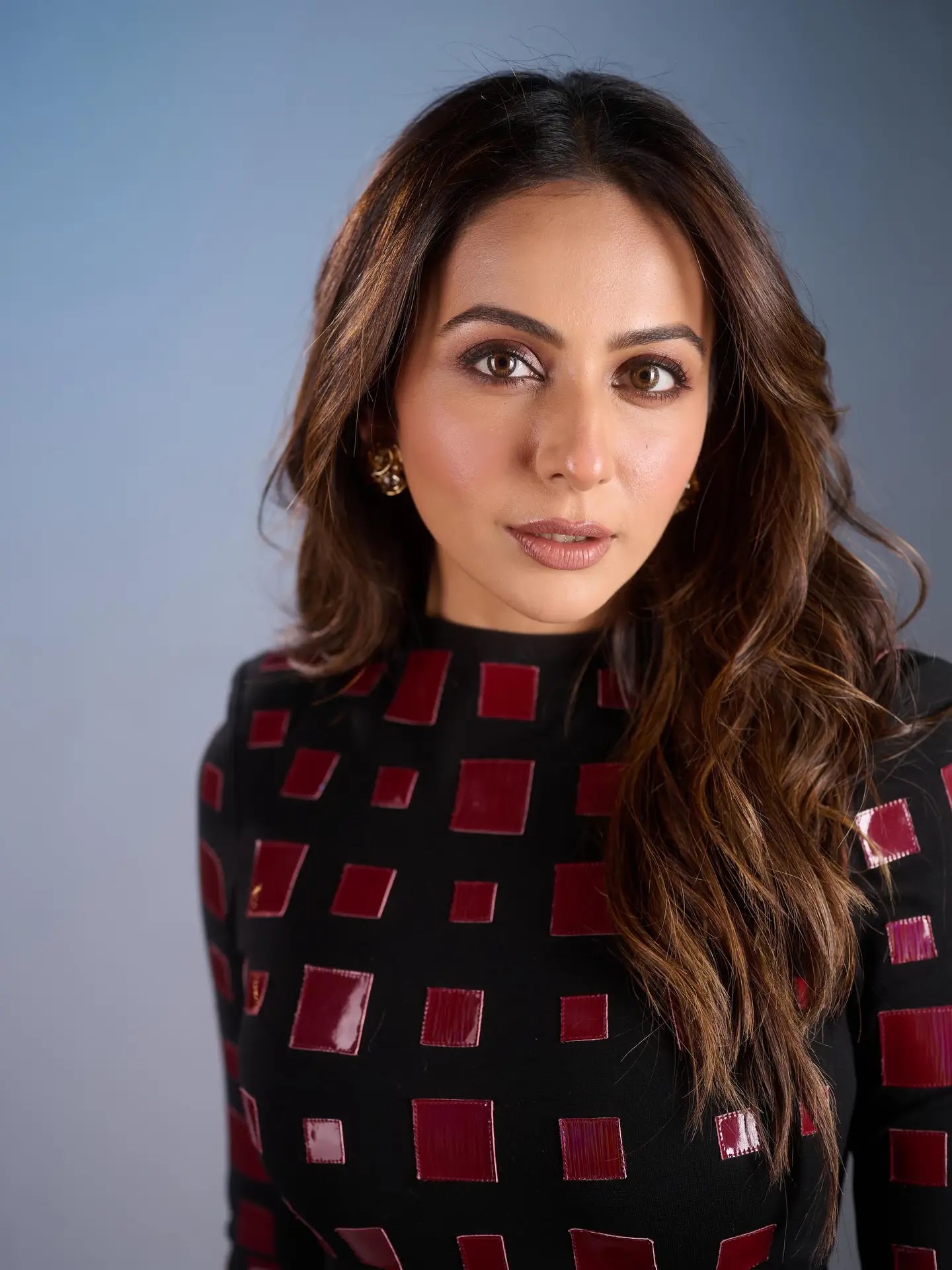 Indian Actress Rakul Preet Singh Wearing Maroon Gown - Image 1