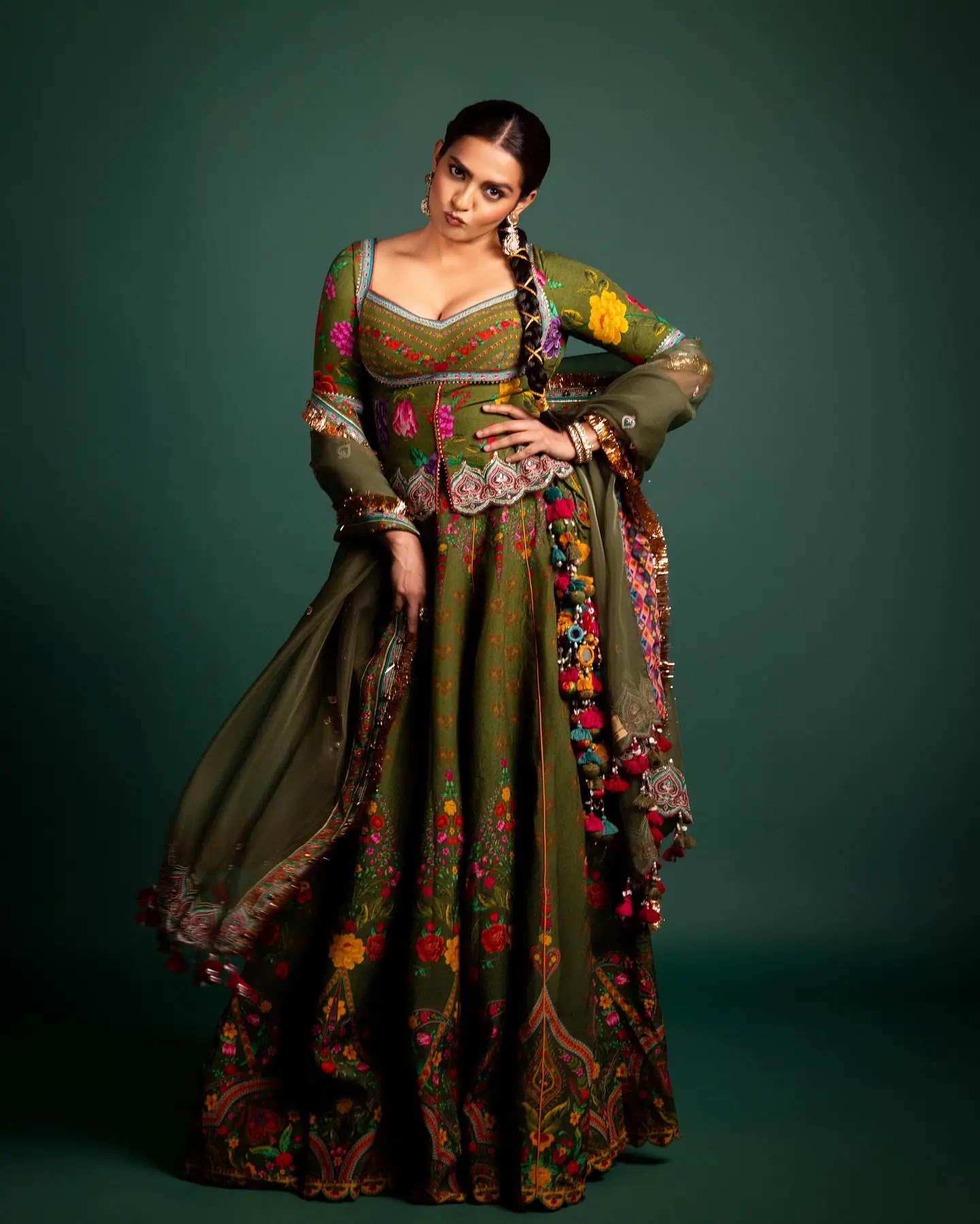 Emerald Grace – Parvathy Thiruvothu in a Green Designer Dress - Image 3 Emerald Grace – Parvathy Thiruvothu in a Green Designer Dress - Image 3