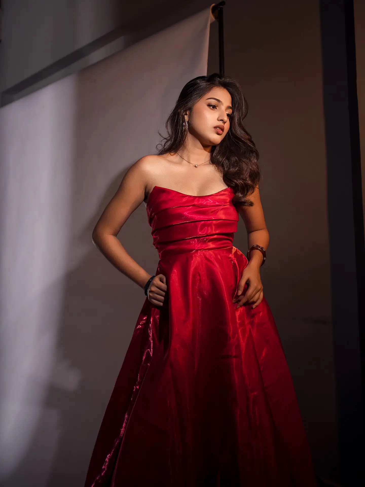 Pranavi Manukonda Photoshoot In Beautiful Red Gown - Image 1