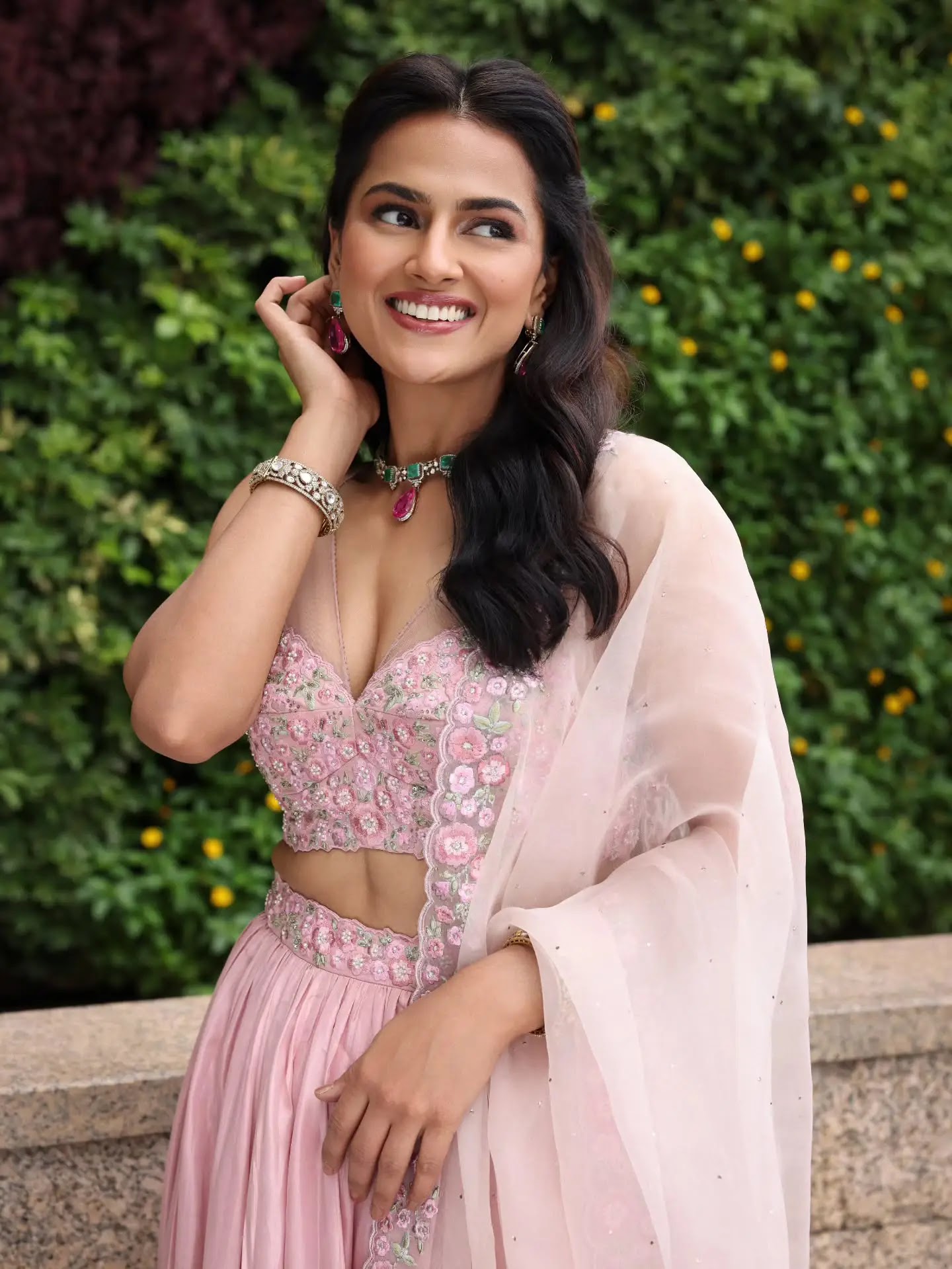 Shraddha Srinath Photos in Pink Lehenga Choli - Image 3 Shraddha Srinath Photos in Pink Lehenga Choli - Image 3
